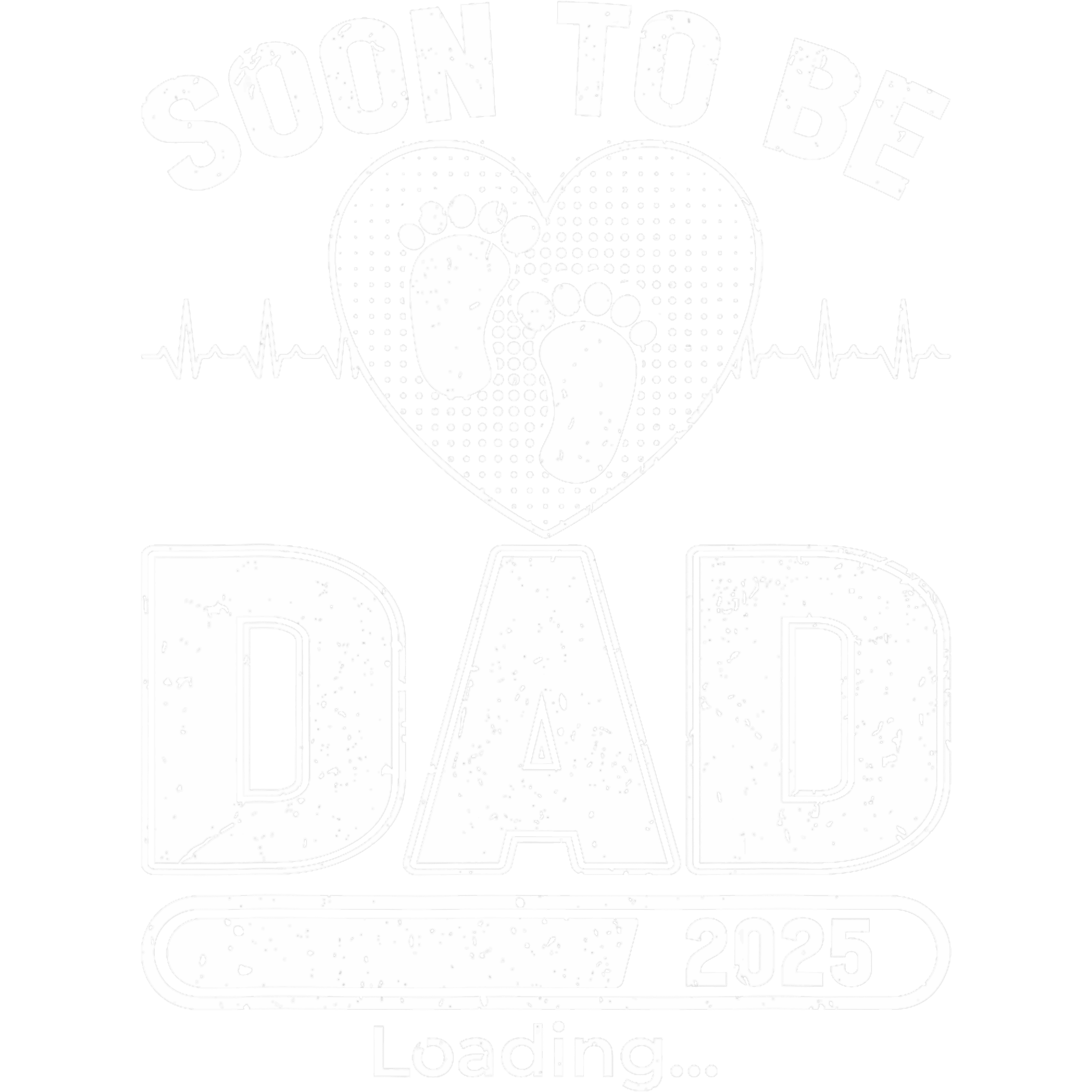 Soon To Be Dad Heart And Footprints DTF Transfer