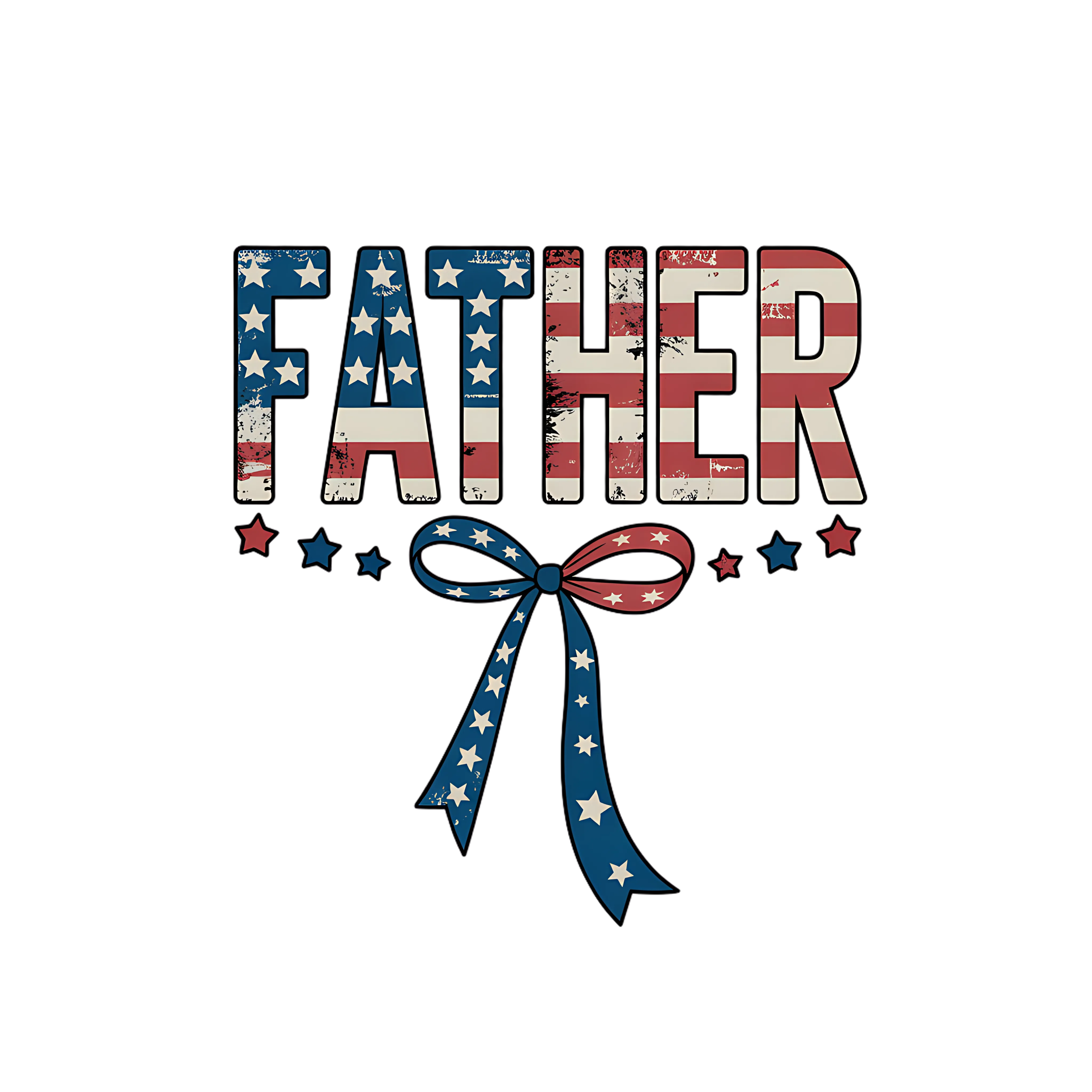 Patriotic Father Flag Bow DTF Transfer