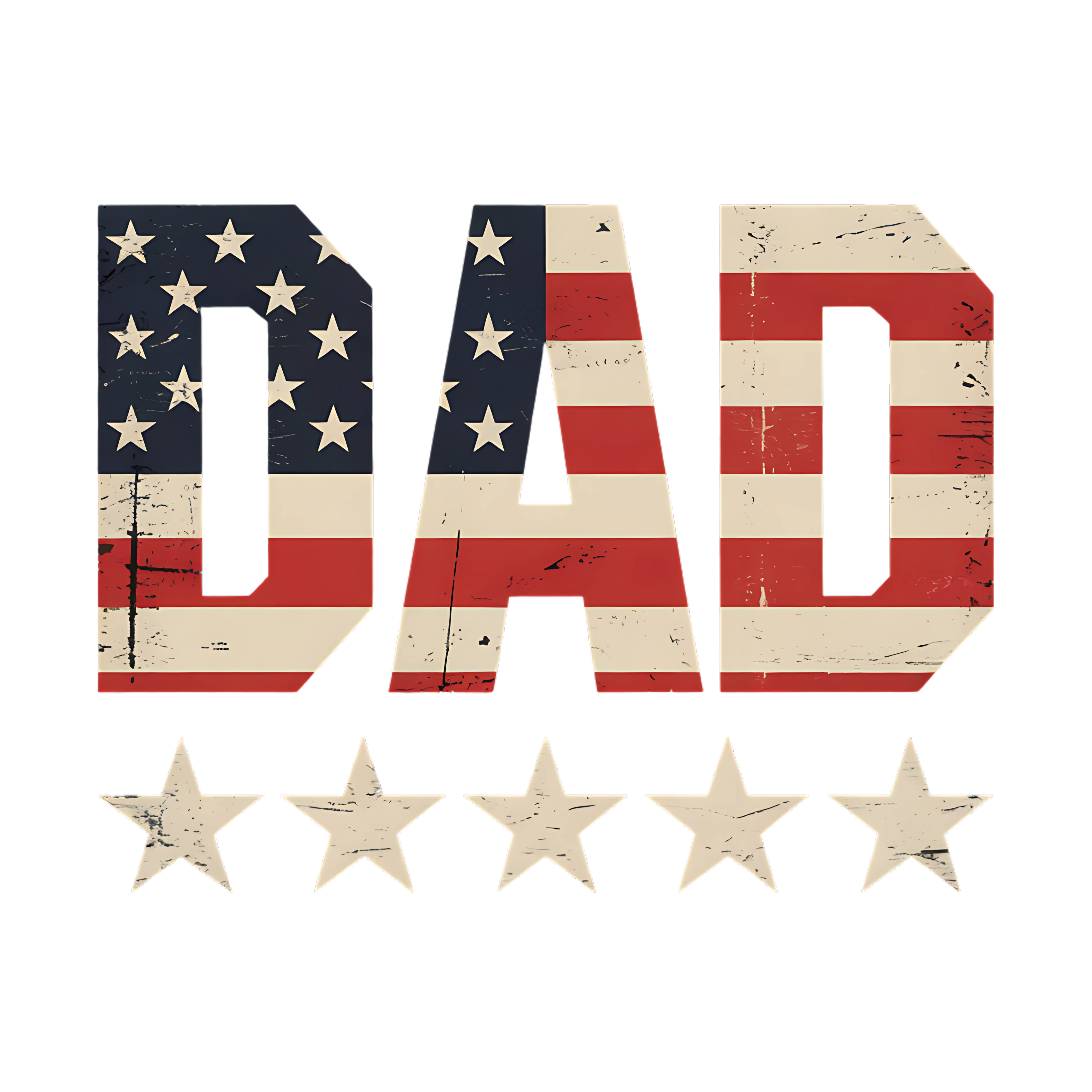 Patriotic American Flag Dad DTF Transfer