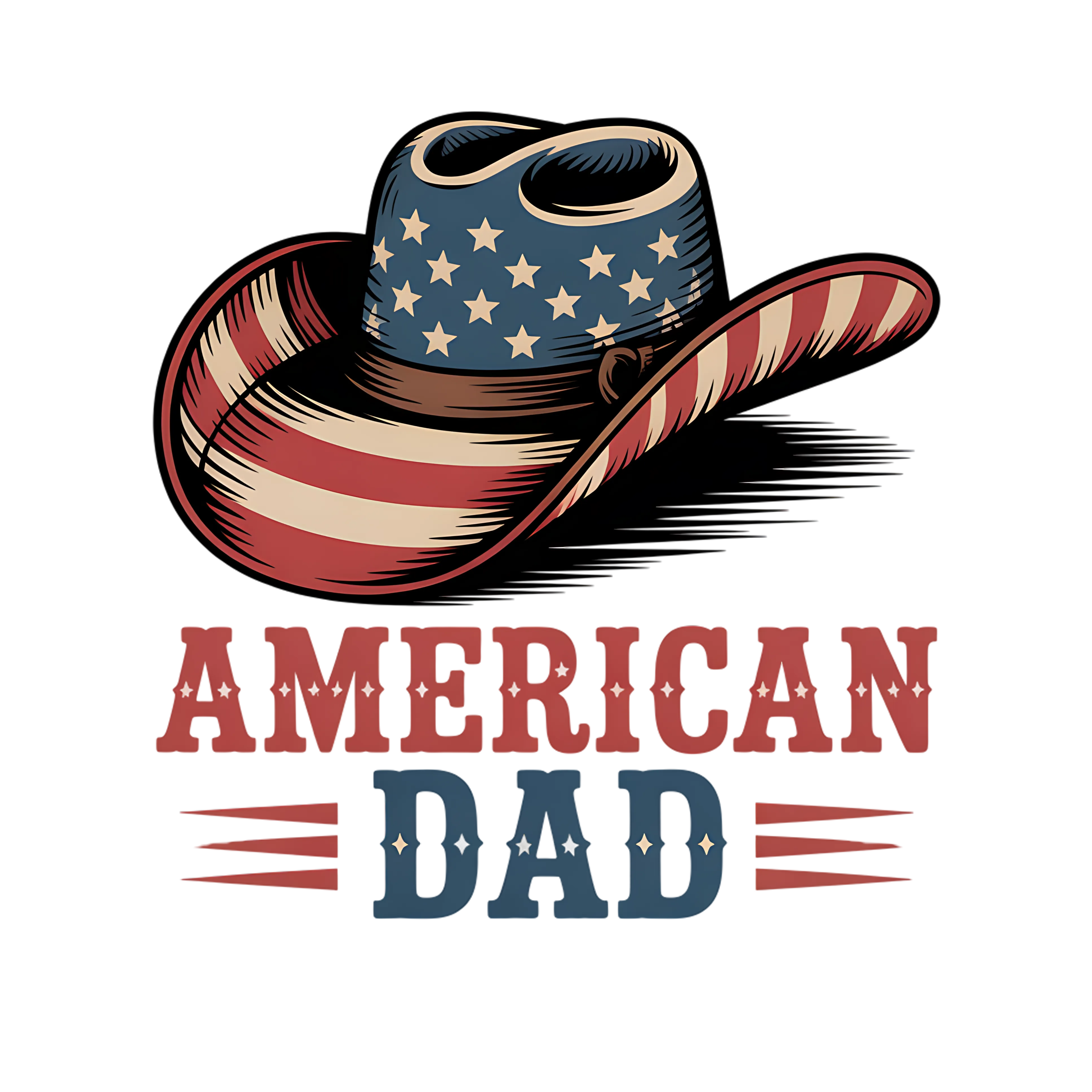 American Cowboy Dad DTF Transfer