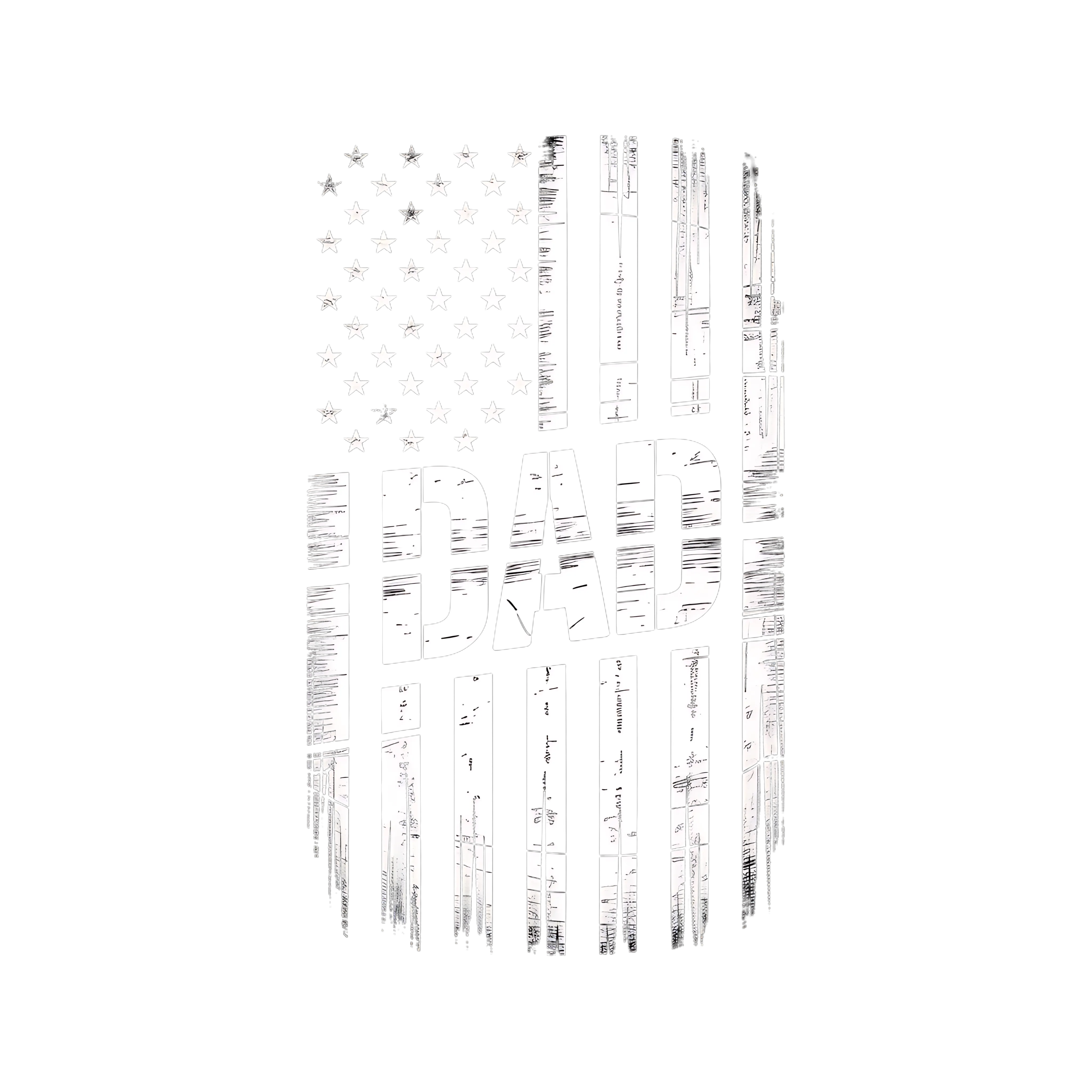 Patriotic American Flag Dad DTF Transfer