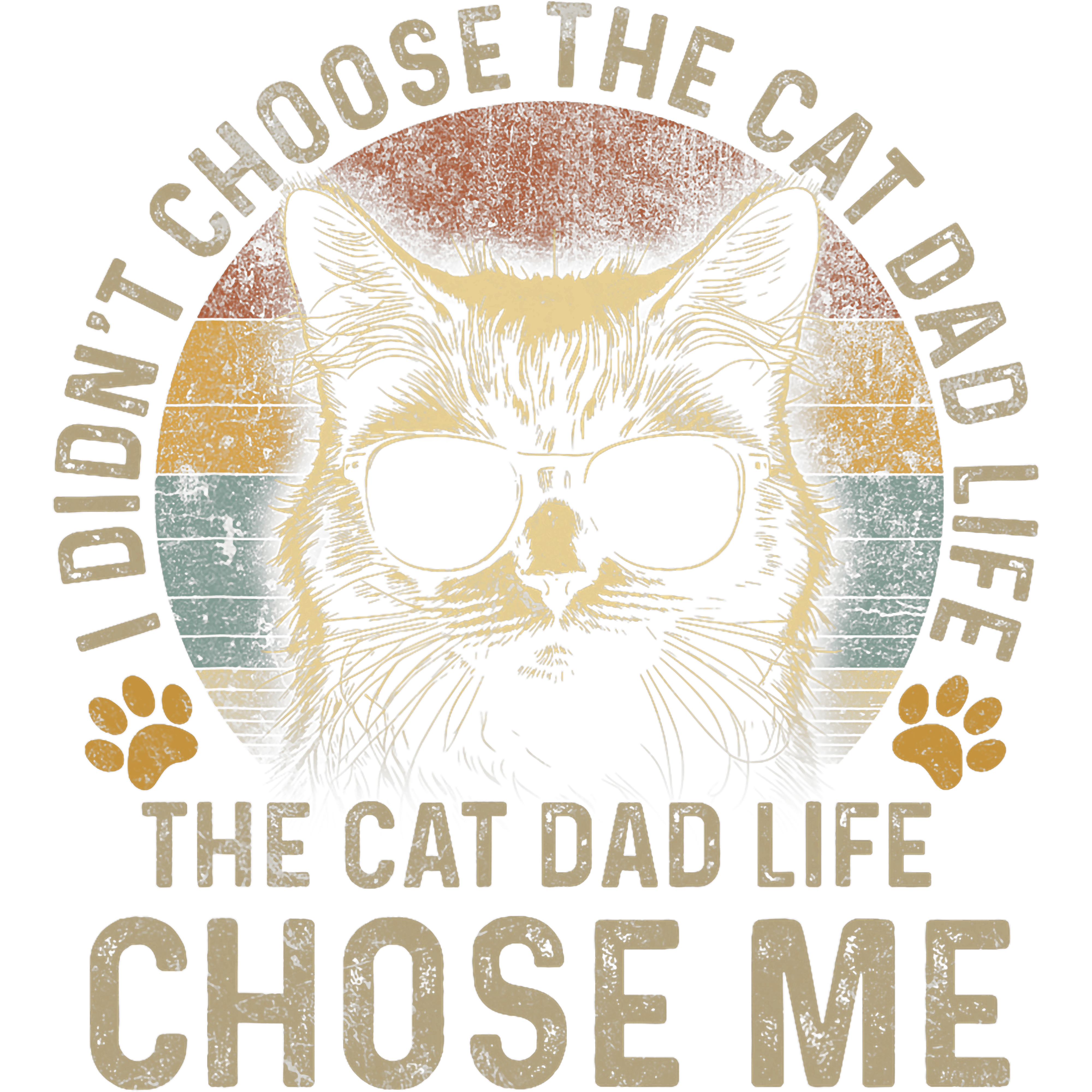 I Didnt Choose The Cat Dad Life DTF Transfer