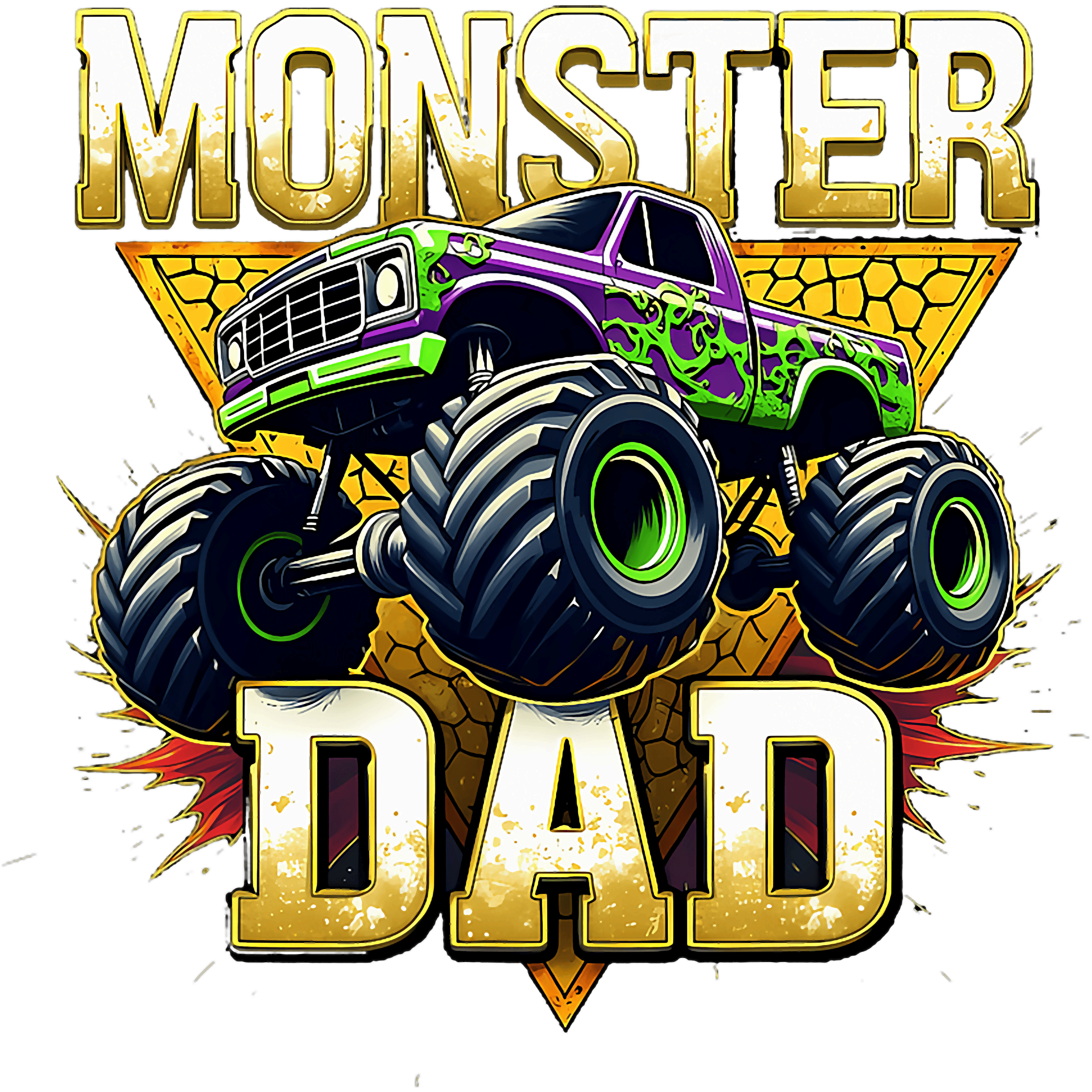 Monster Dad Monster Truck Fathers Day DTF Transfer
