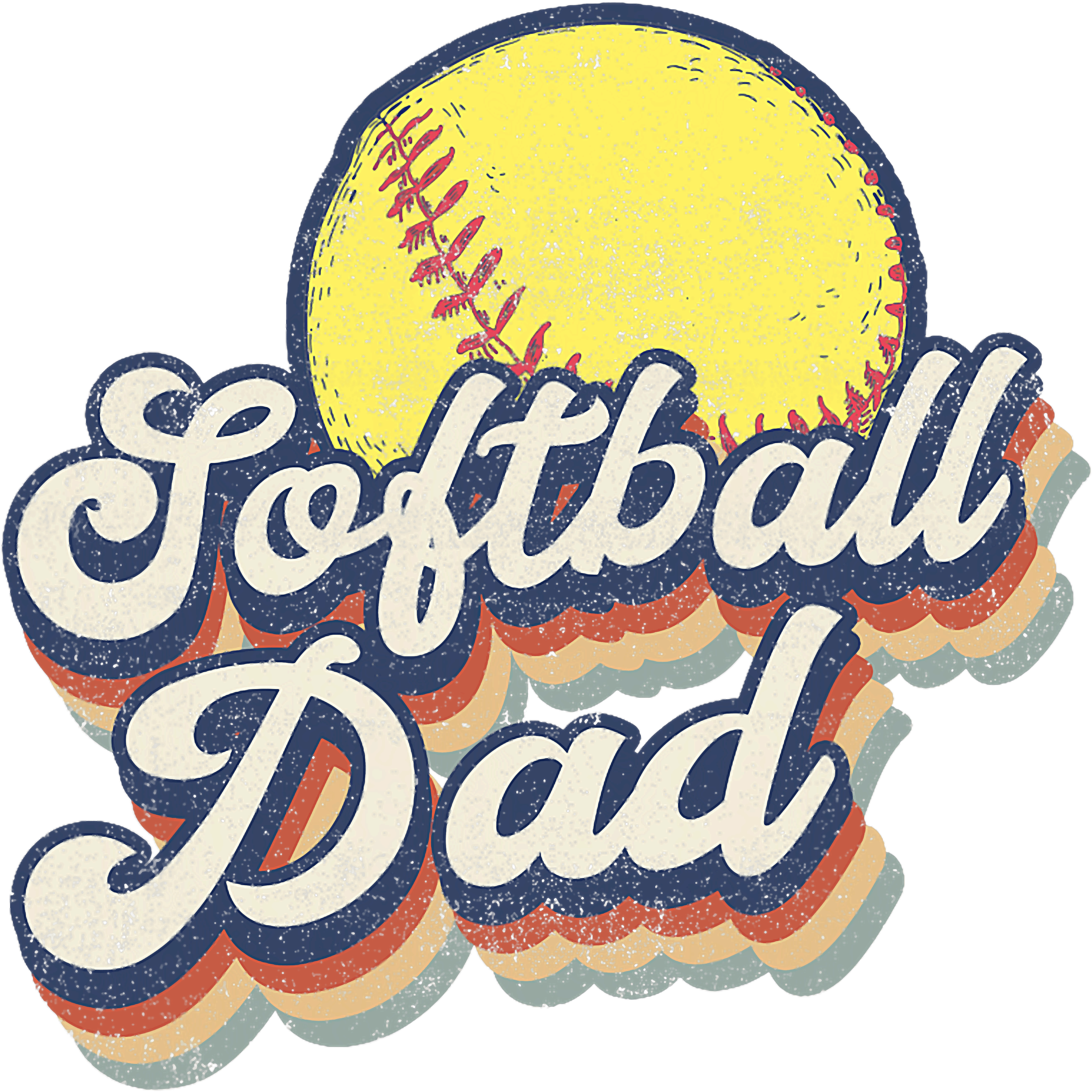 Softball Dad Retro Vintage DTF Transfer