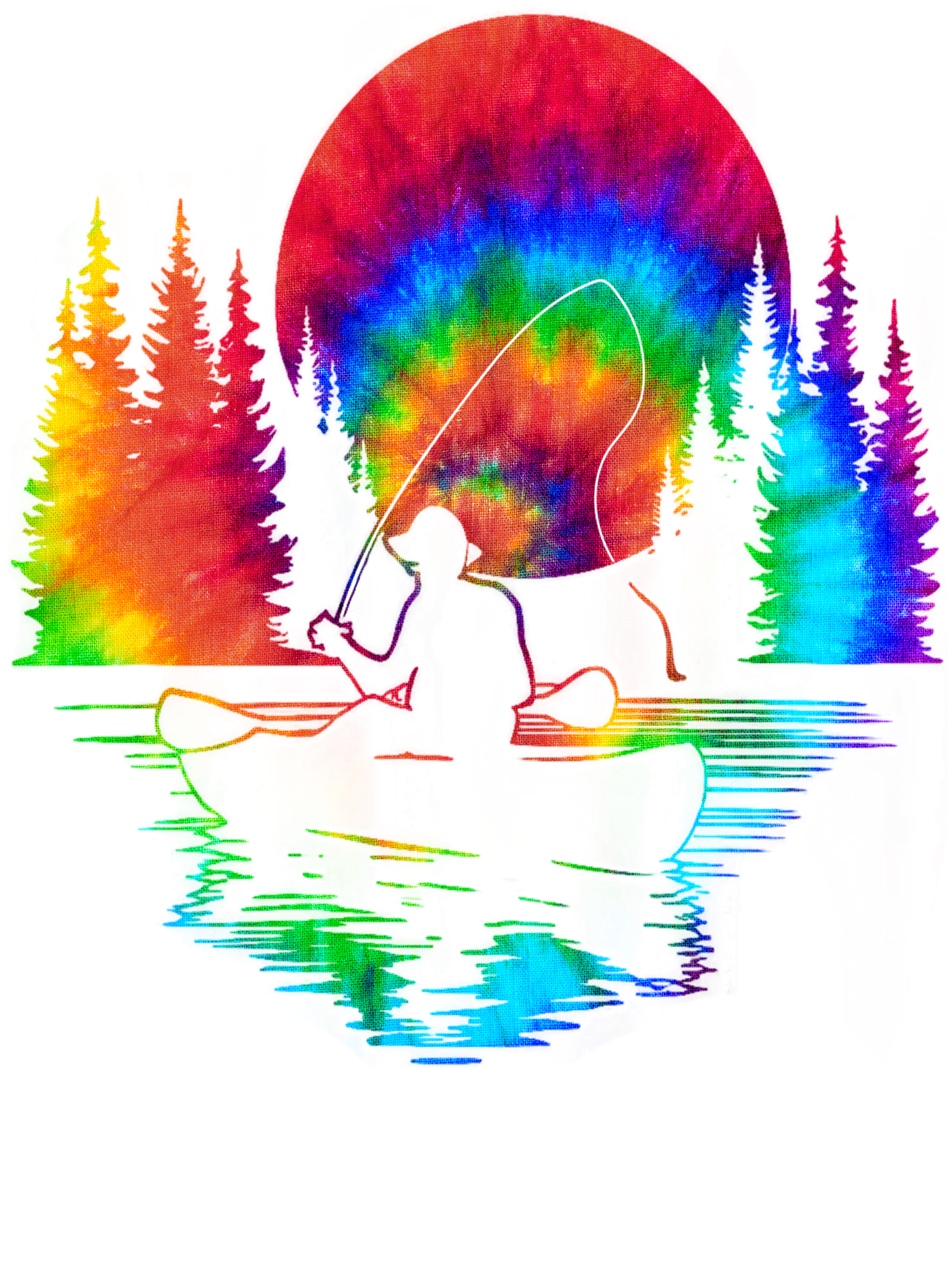 Colorful Fishing Adventure DTF Transfer