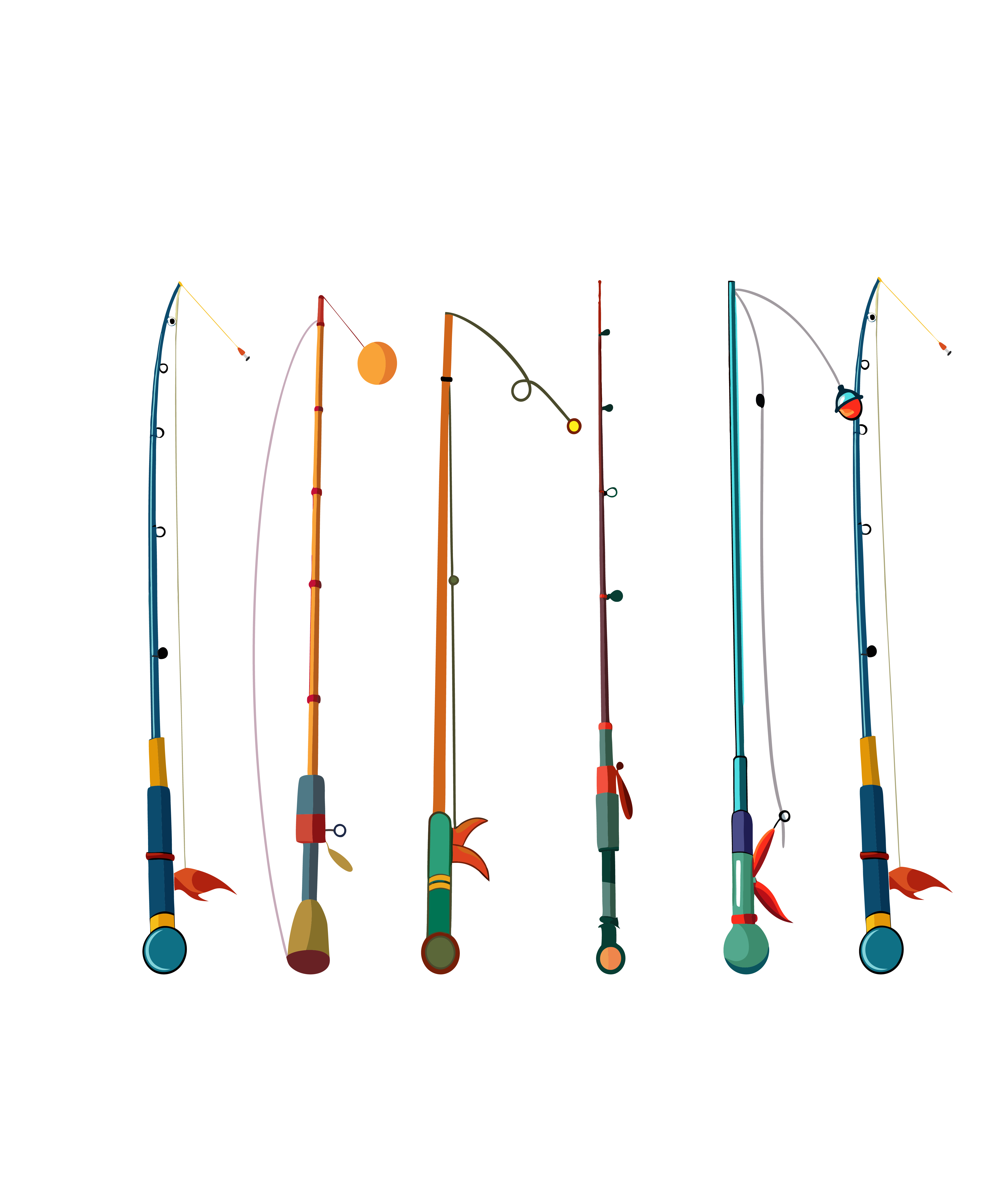Fishing Rod Collection DTF Transfer