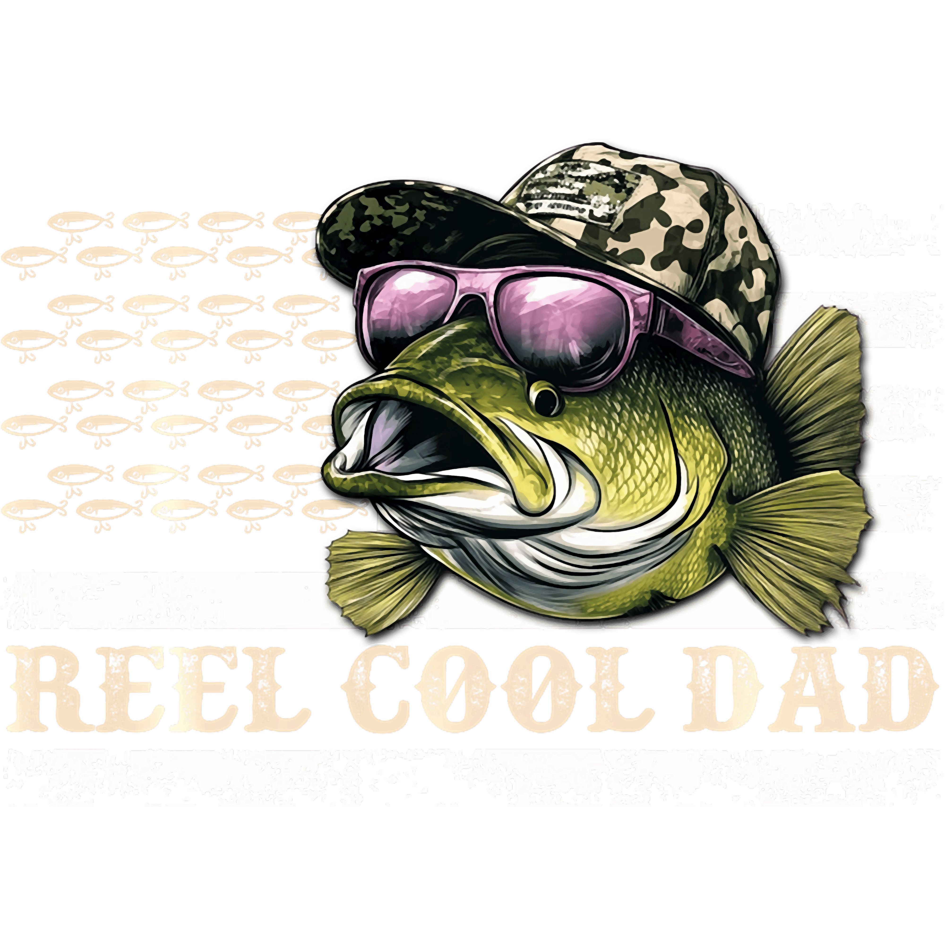 Reel Cool Dad Bass Fishing DTF Transfer