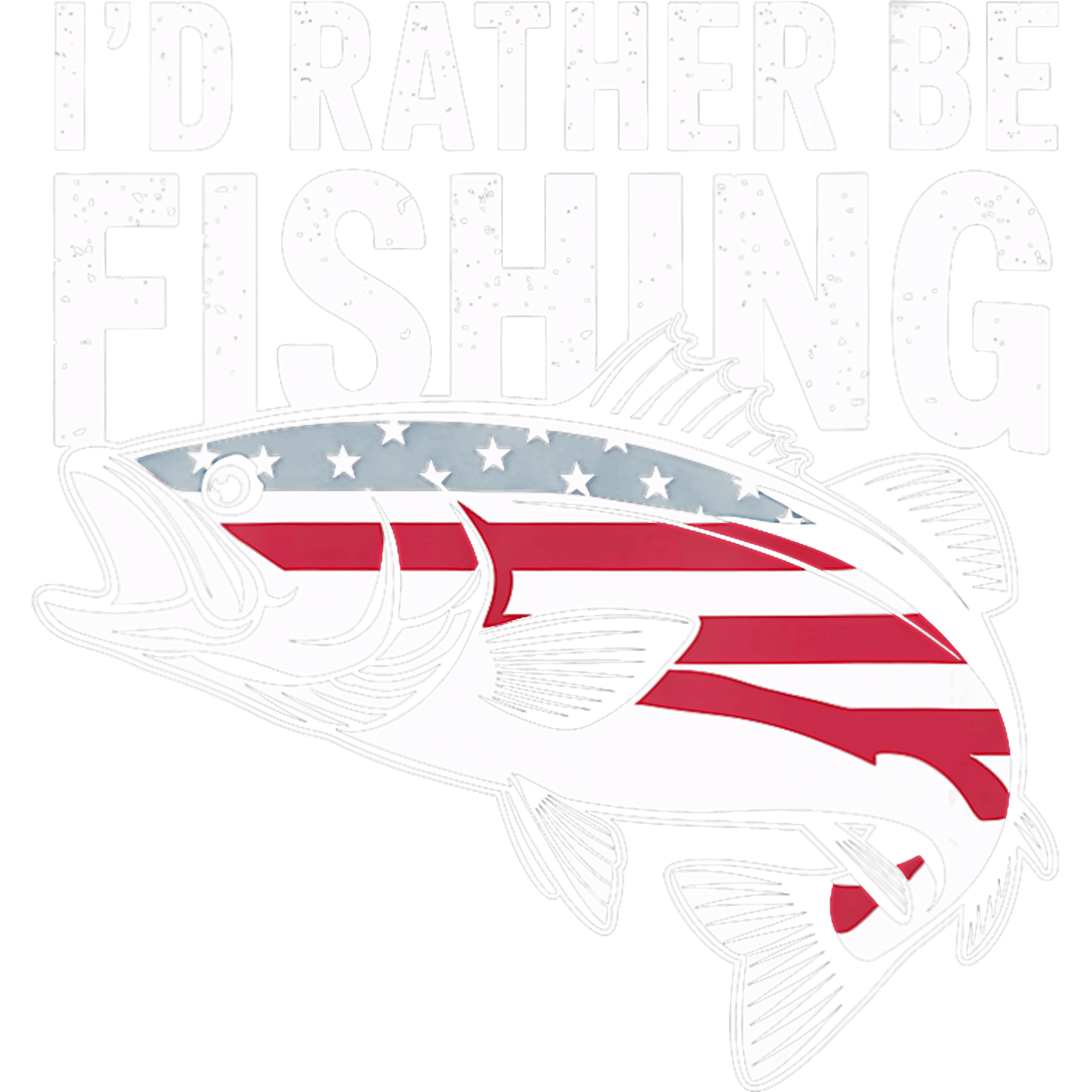 Id Rather Be Fishing American Flag Fish DTF Transfer