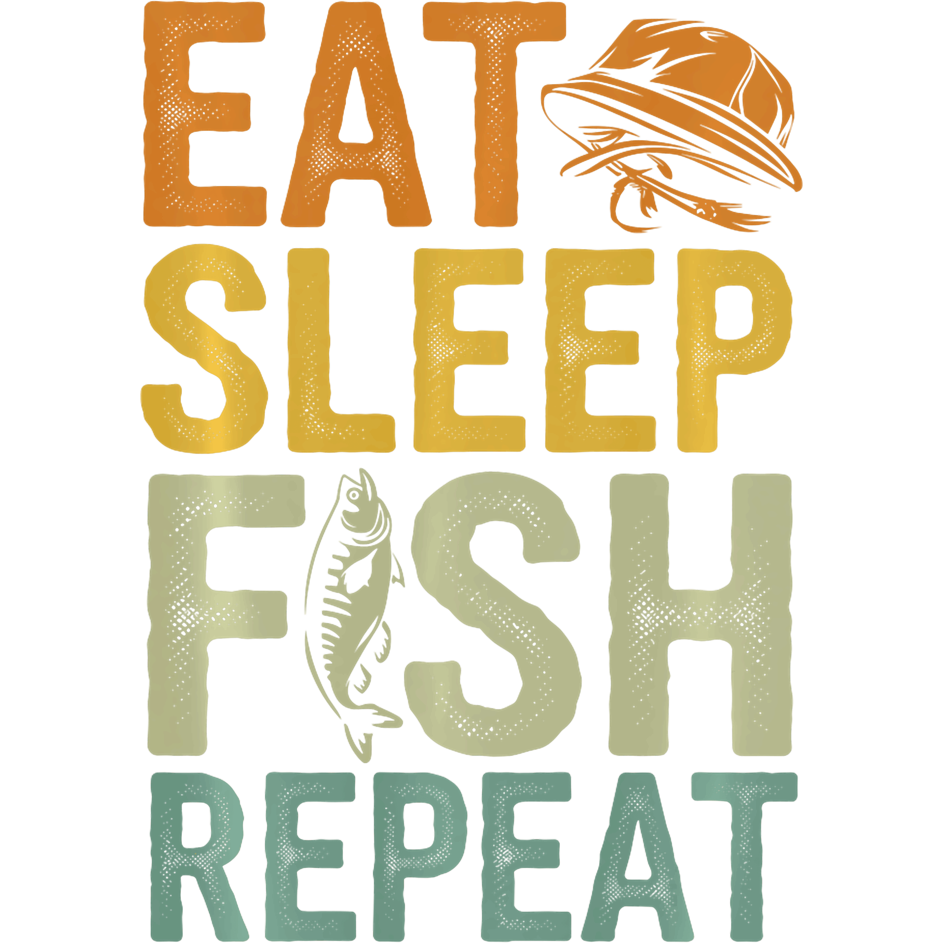 Eat Sleep Fish Repeat Funny Fishing DTF Transfer