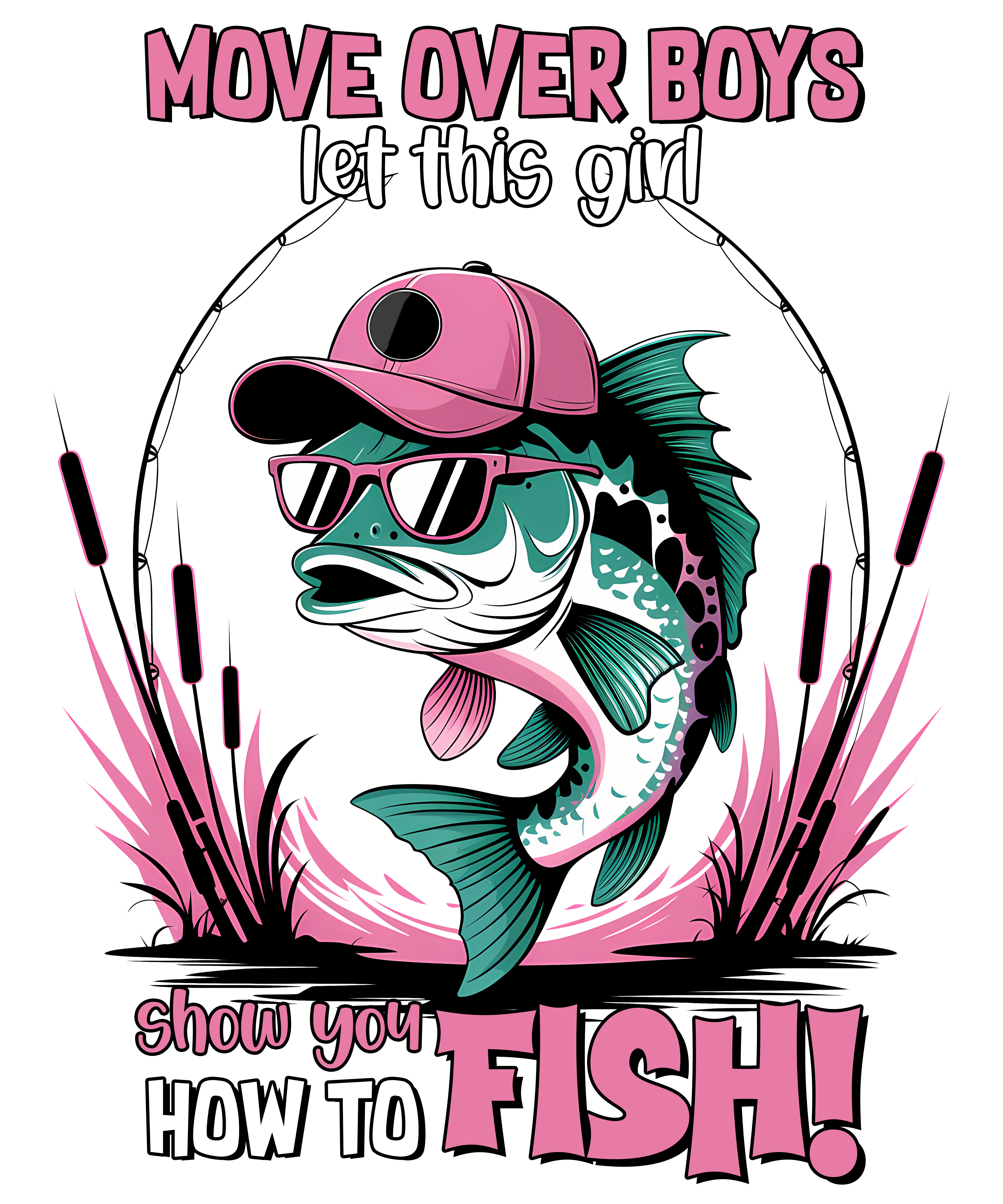 Girl Loves Fishing DTF Transfer