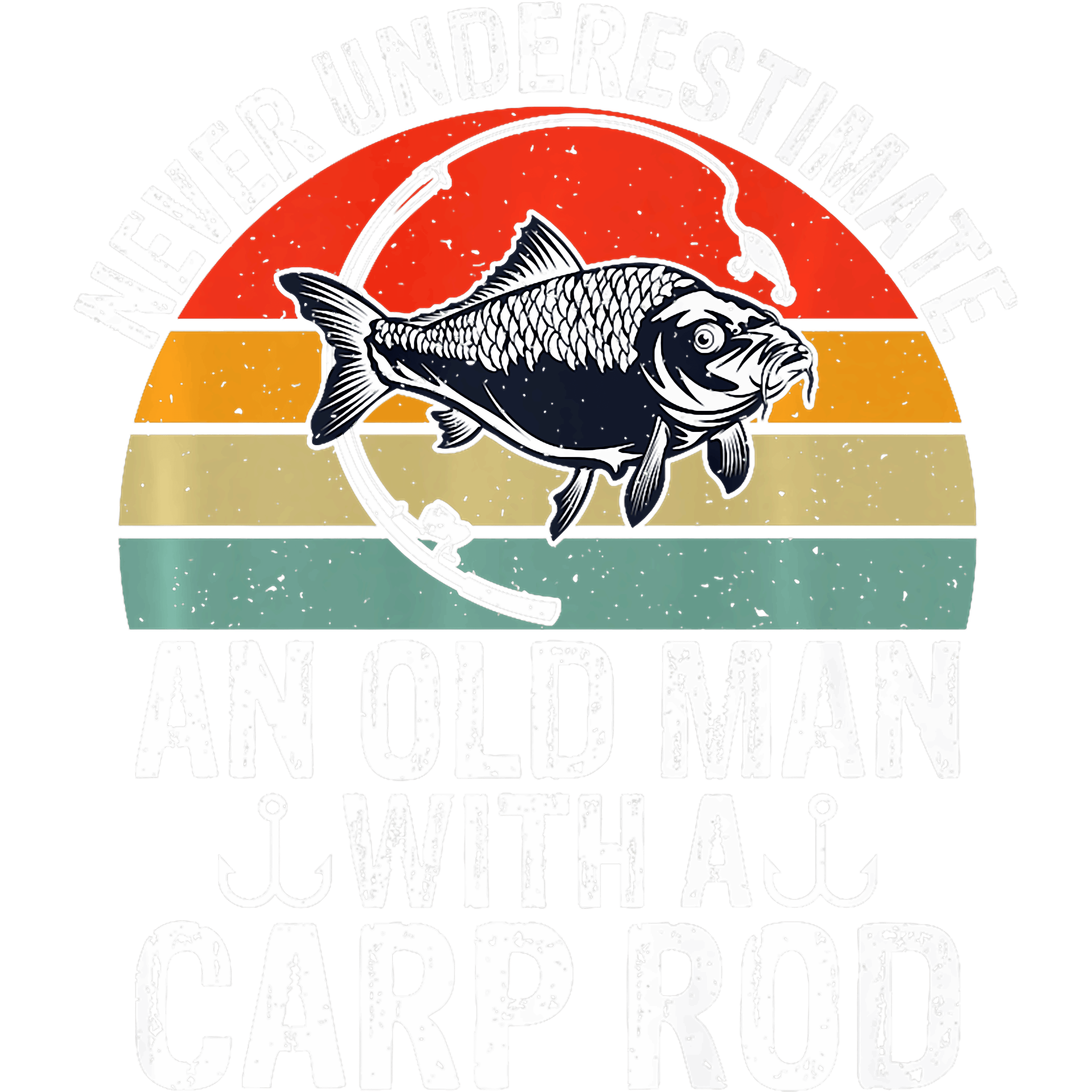 Carp Fishing Old Man DTF Transfer