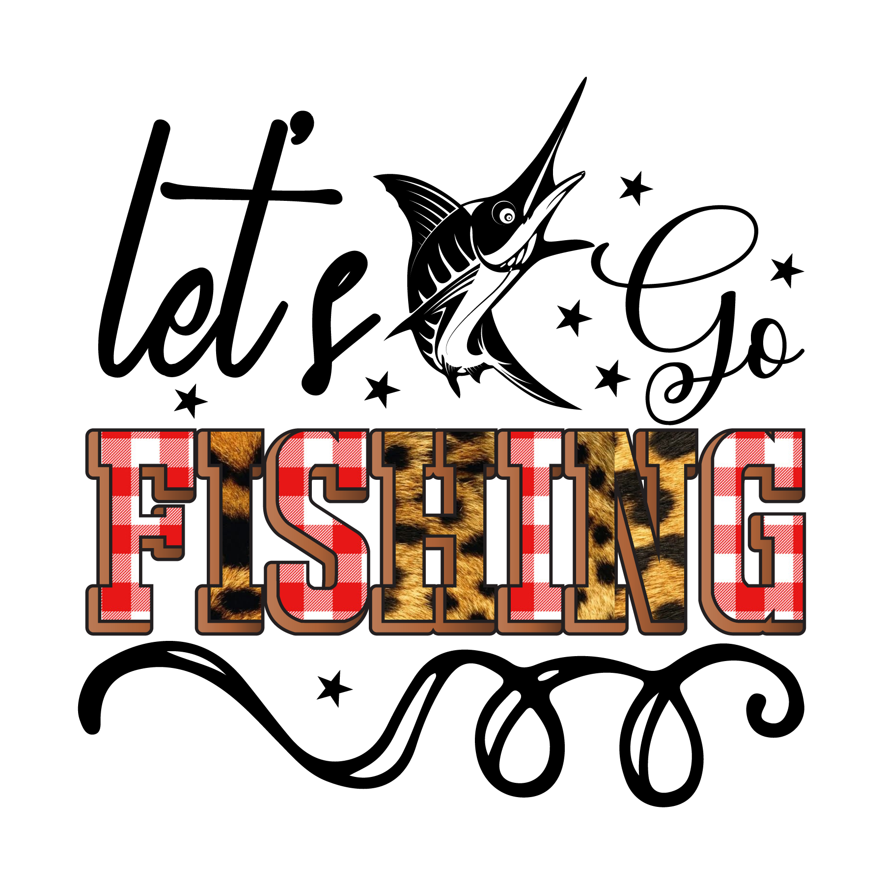 Rustic Fishing DTF Transfer