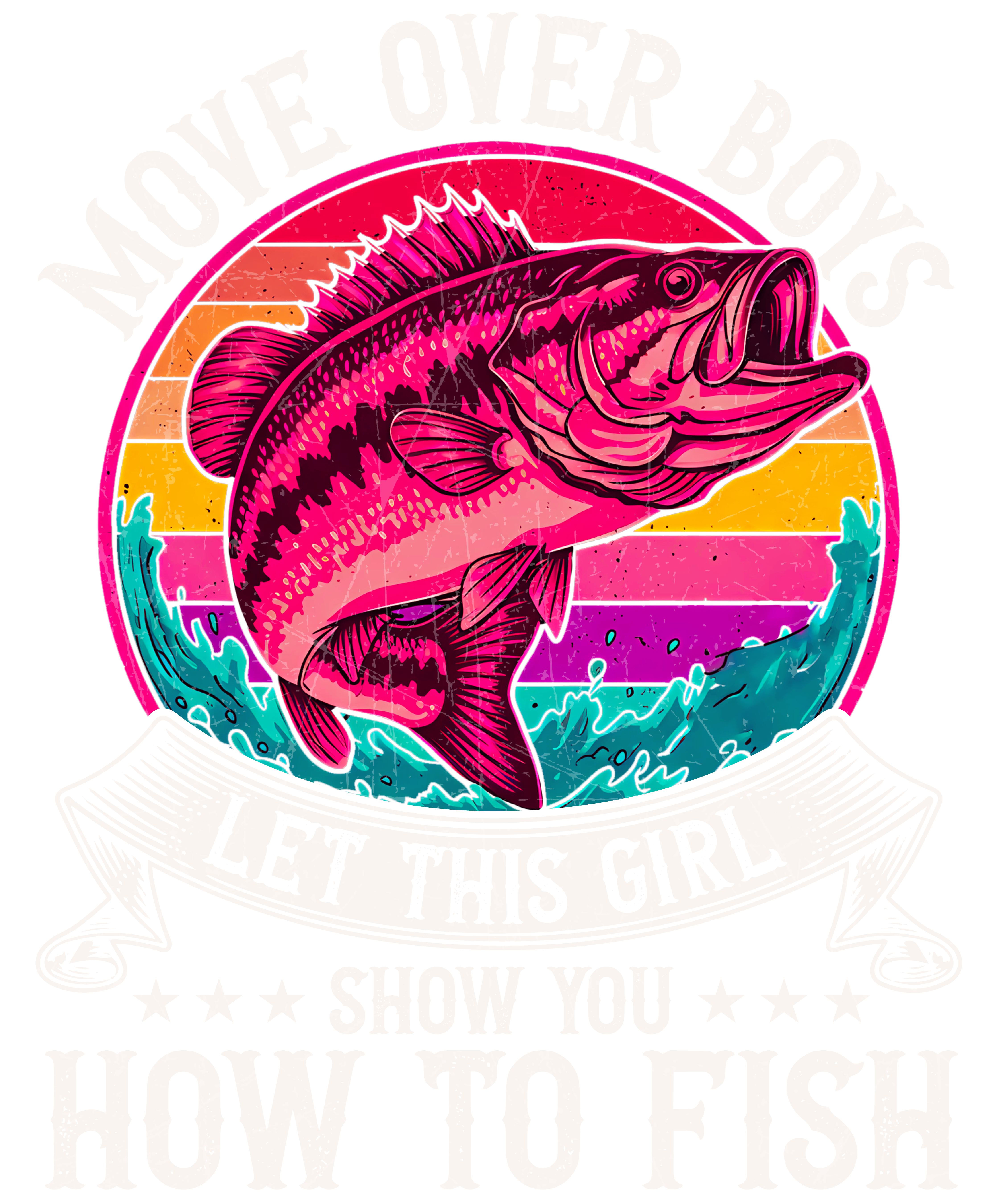 Girls Fishing DTF Transfer