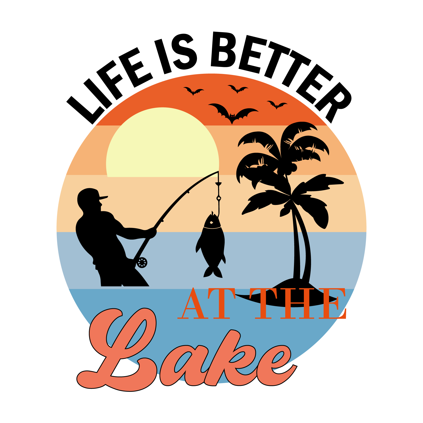 Lake Fishing DTF Transfer