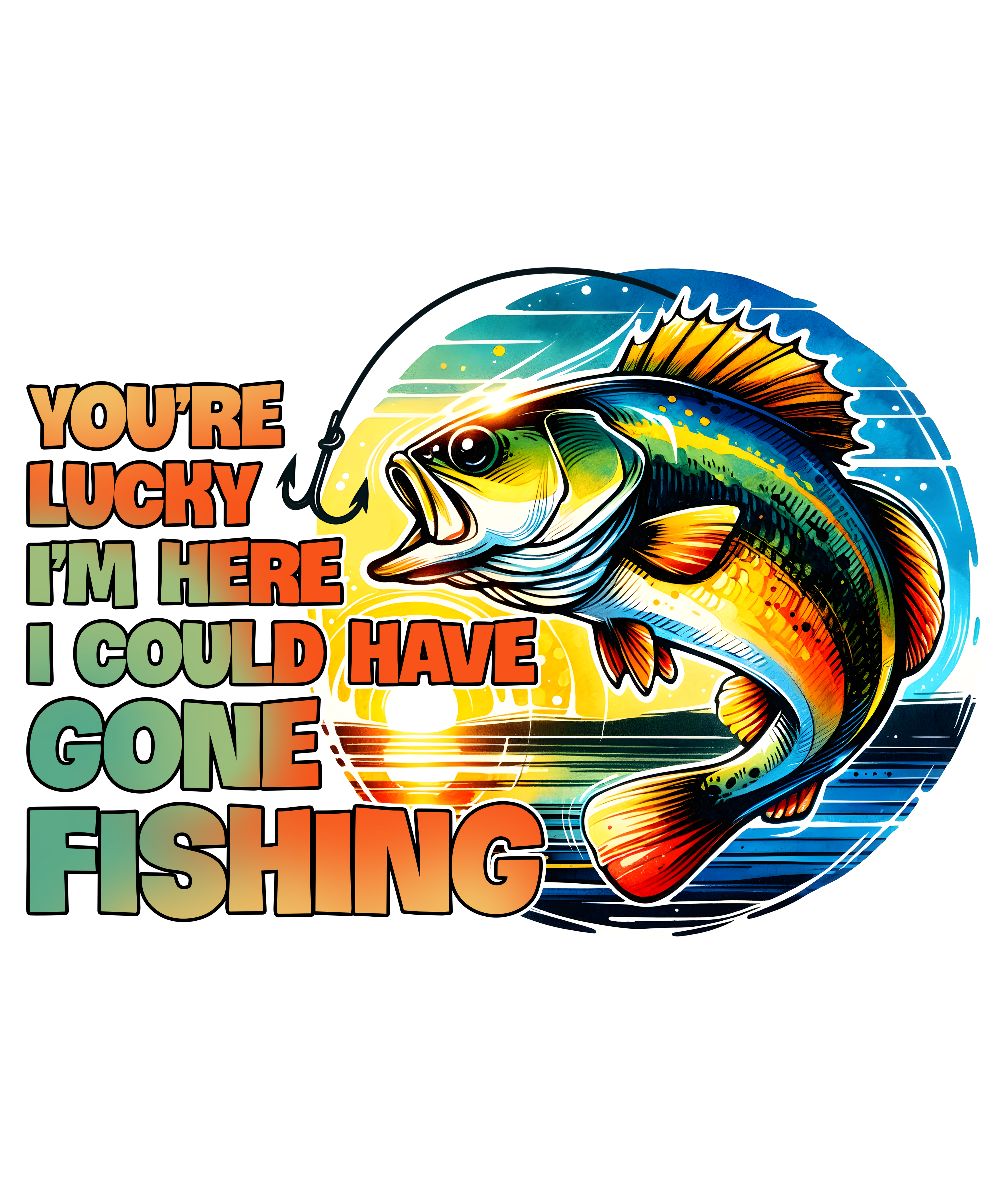 Lucky Fishing Day DTF Transfer