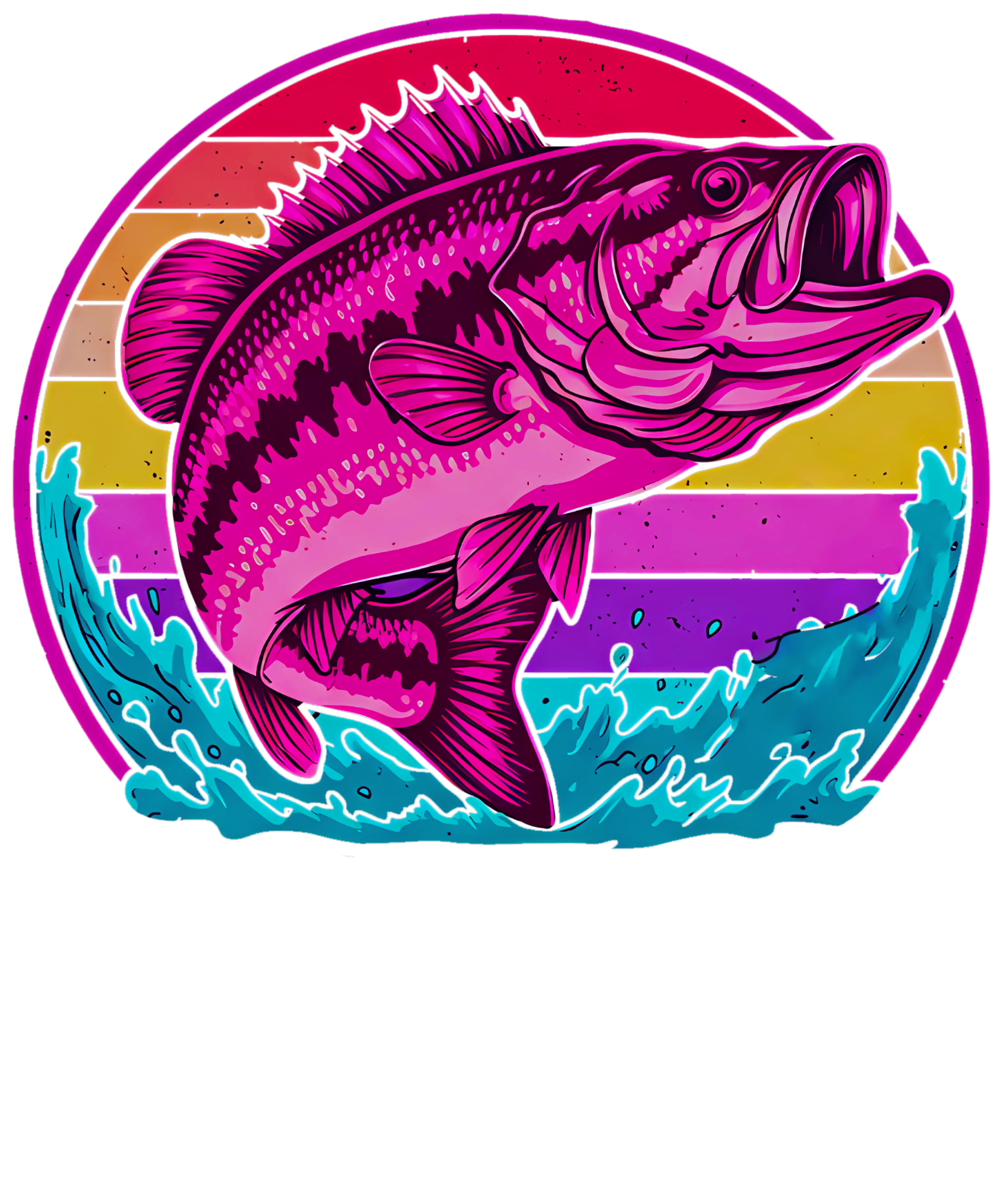 Colorful Bass Fishing DTF Transfer