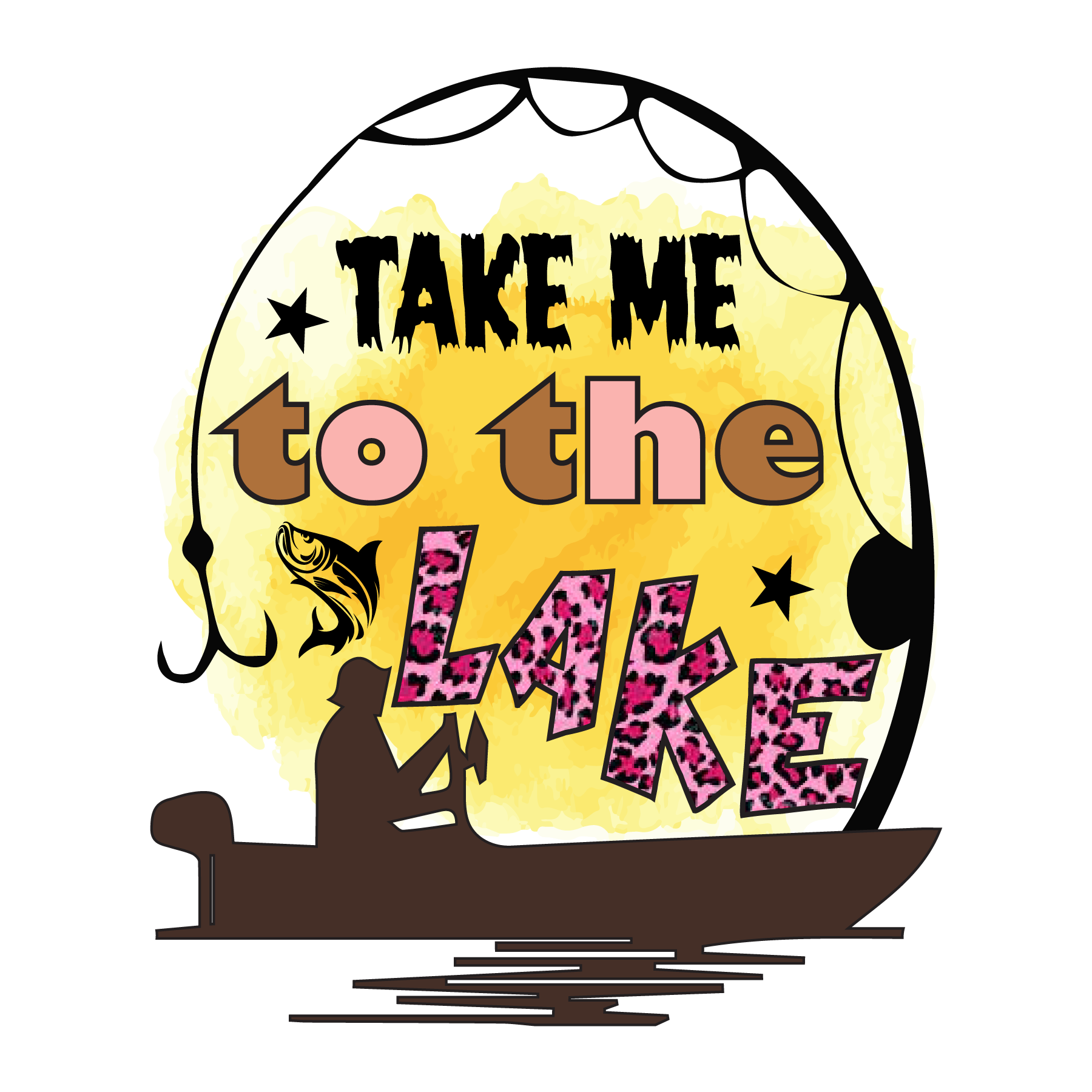 Lake Fishing Adventure DTF Transfer