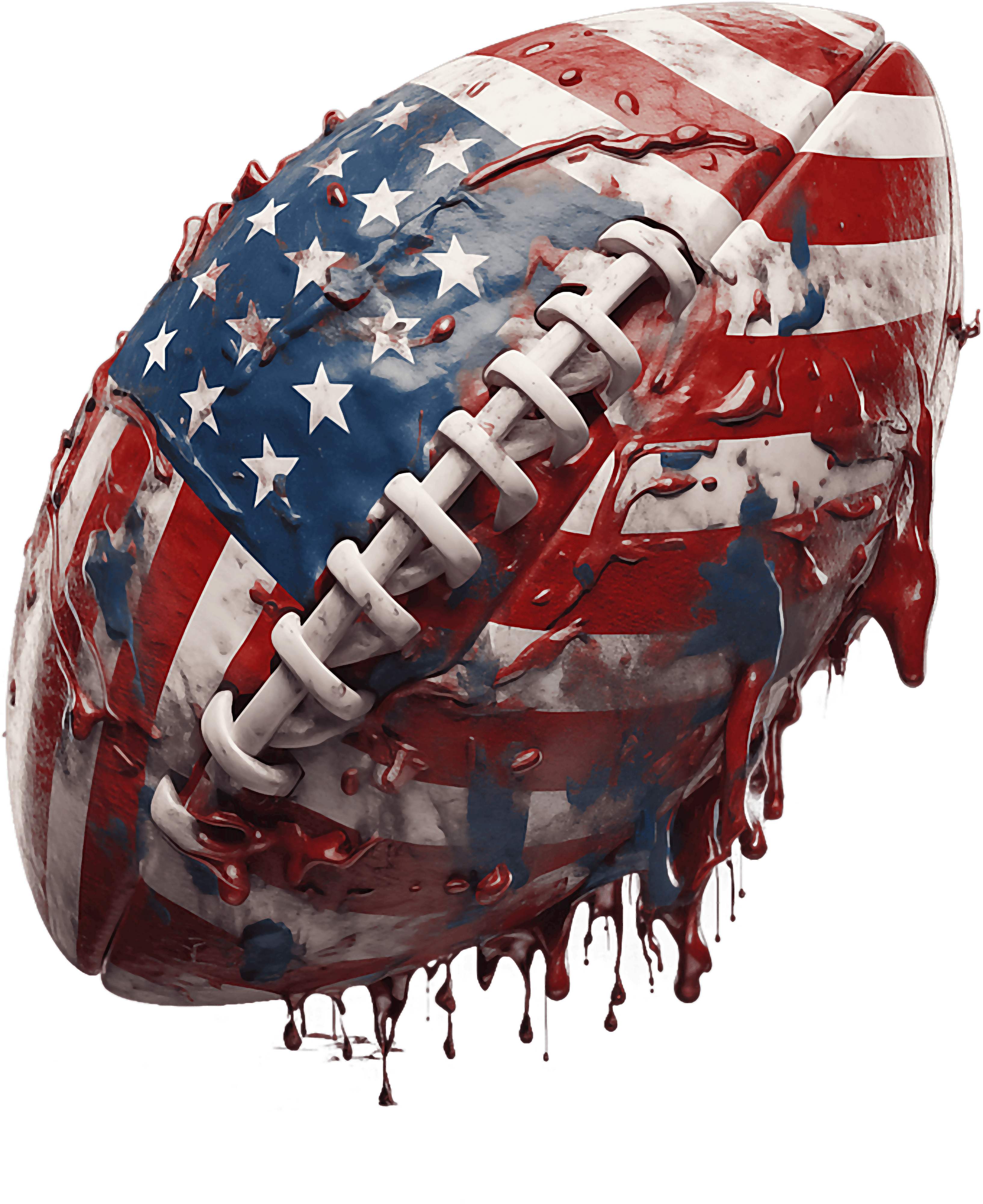American Flag Football Patriotic USA Football DTF Transfer