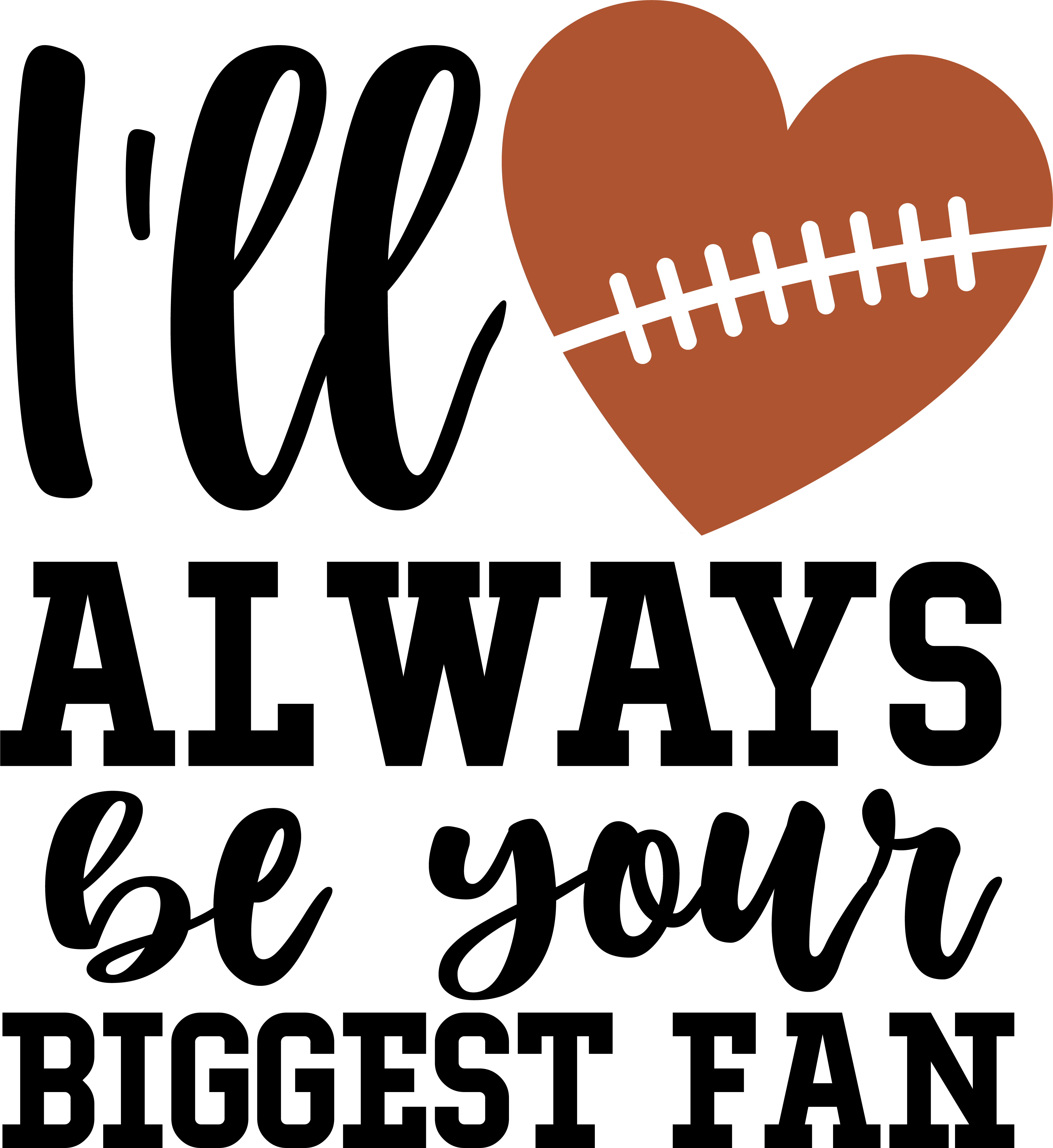 Football Heart Love Graphic DTF Transfer