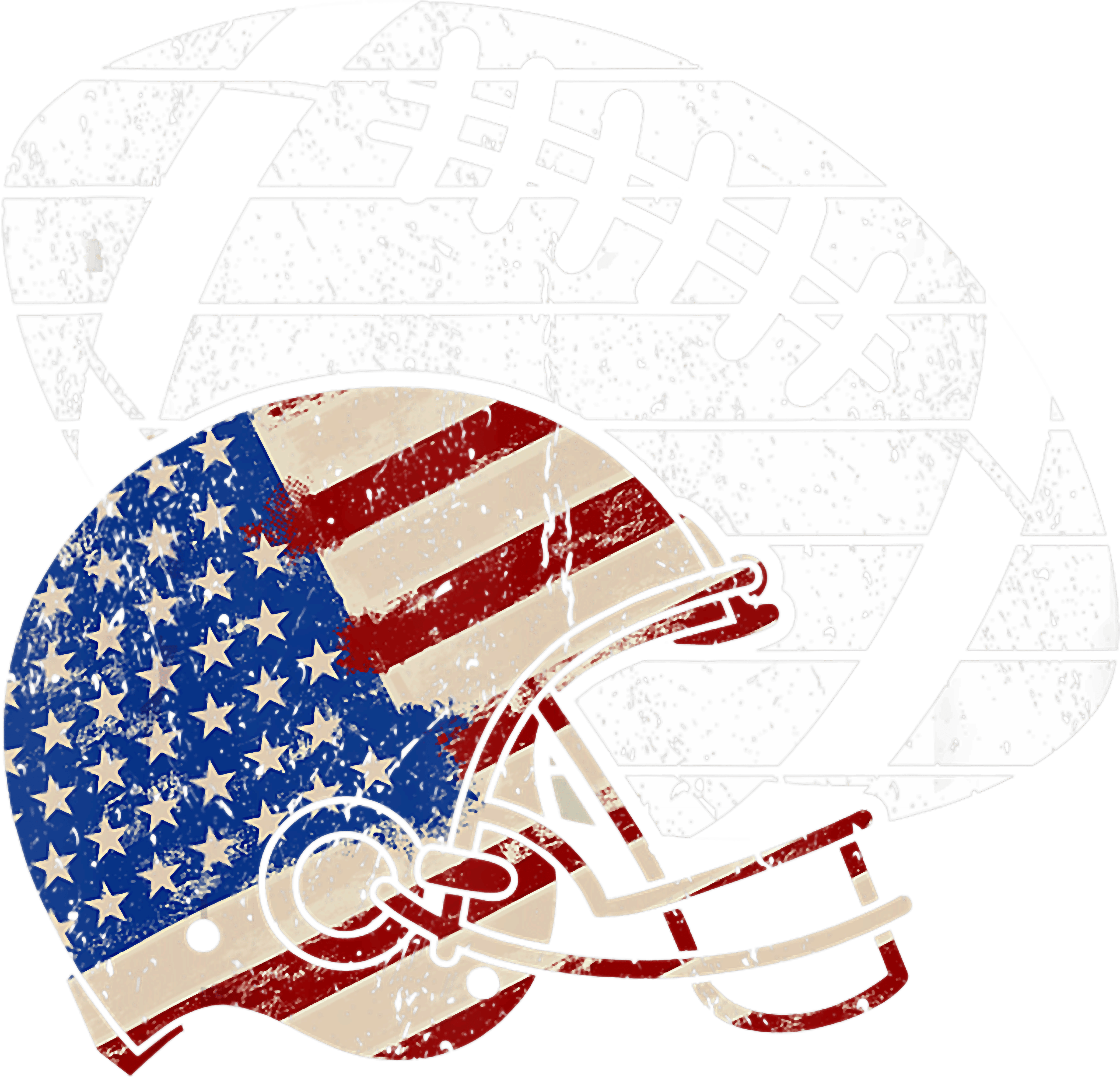Patriotic American Flag Football Helmet USA Football DTF Transfer