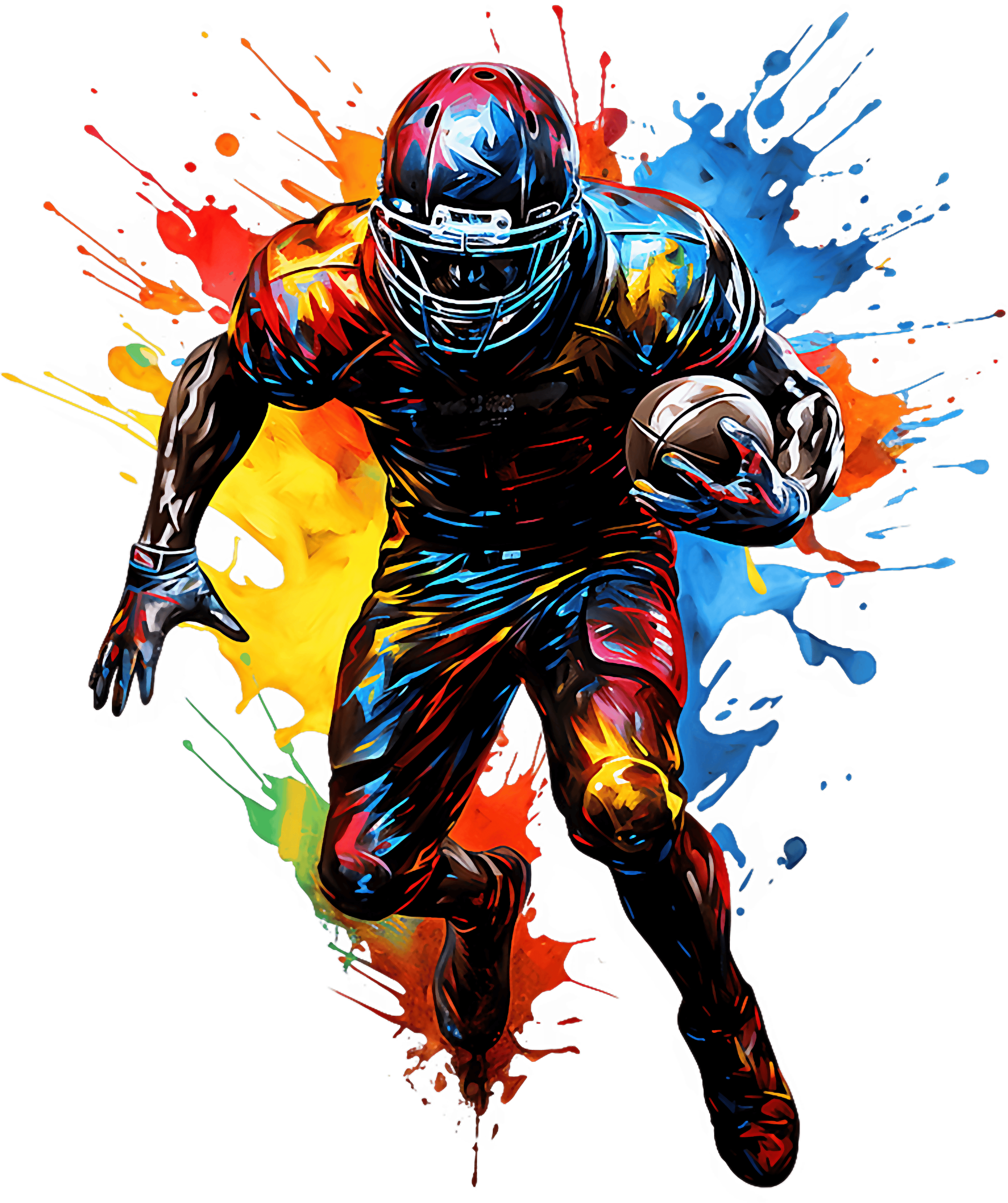 Color Splash Football Player Action Sports DTF Transfer