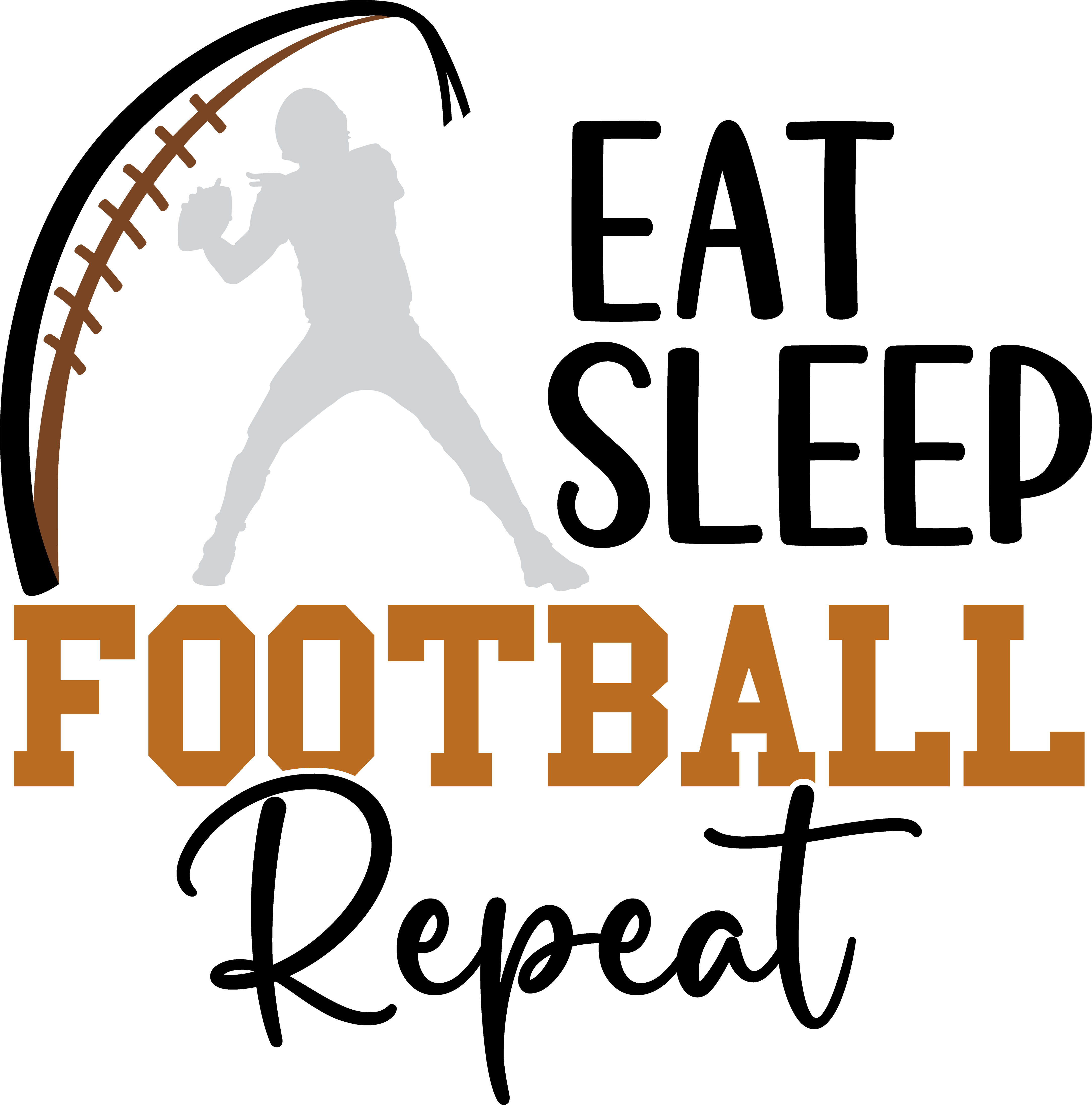 Eat Sleep Football Repeat Player Silhouette DTF Transfer