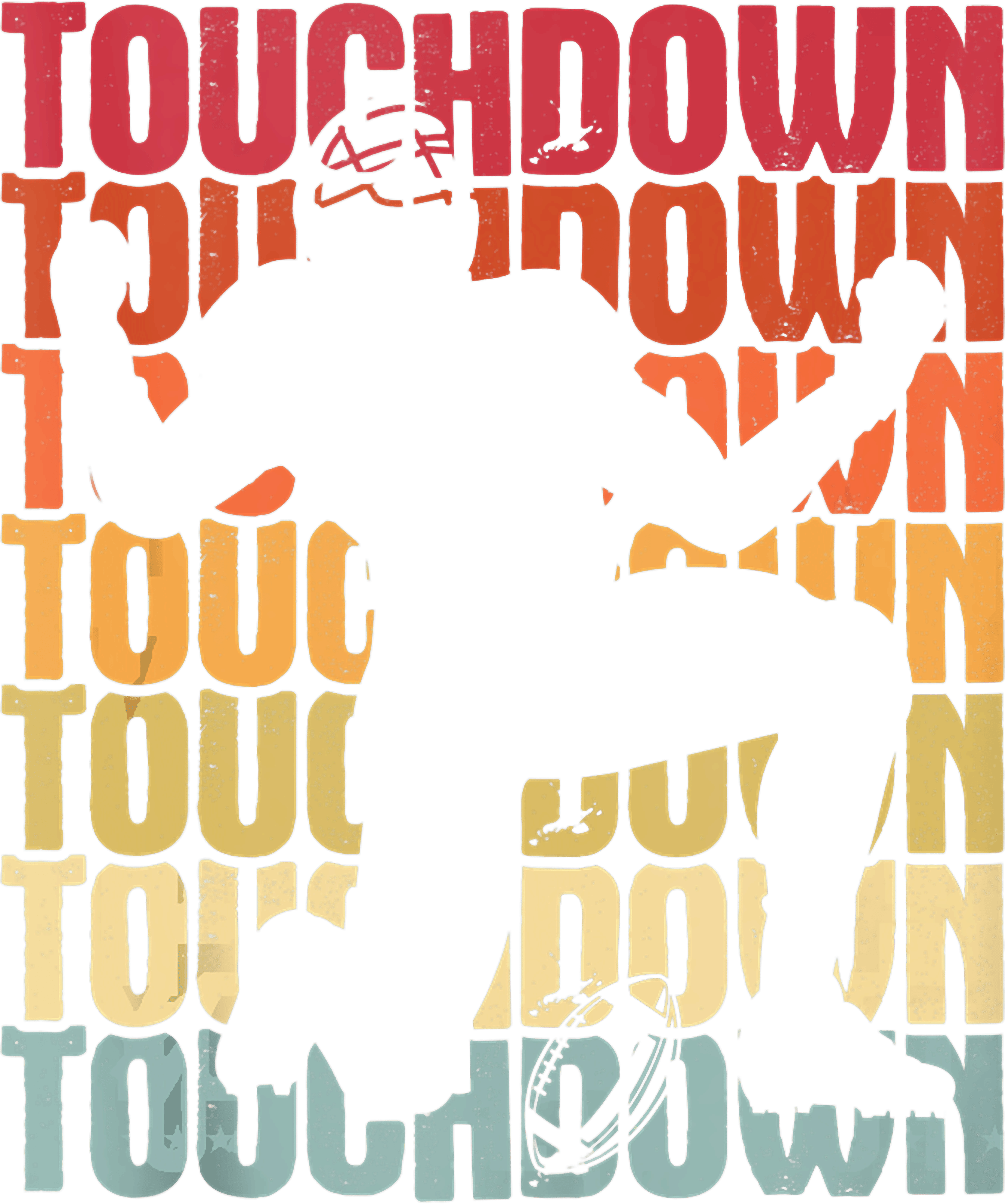 Touchdown Football Player Silhouette Game Day DTF Transfer