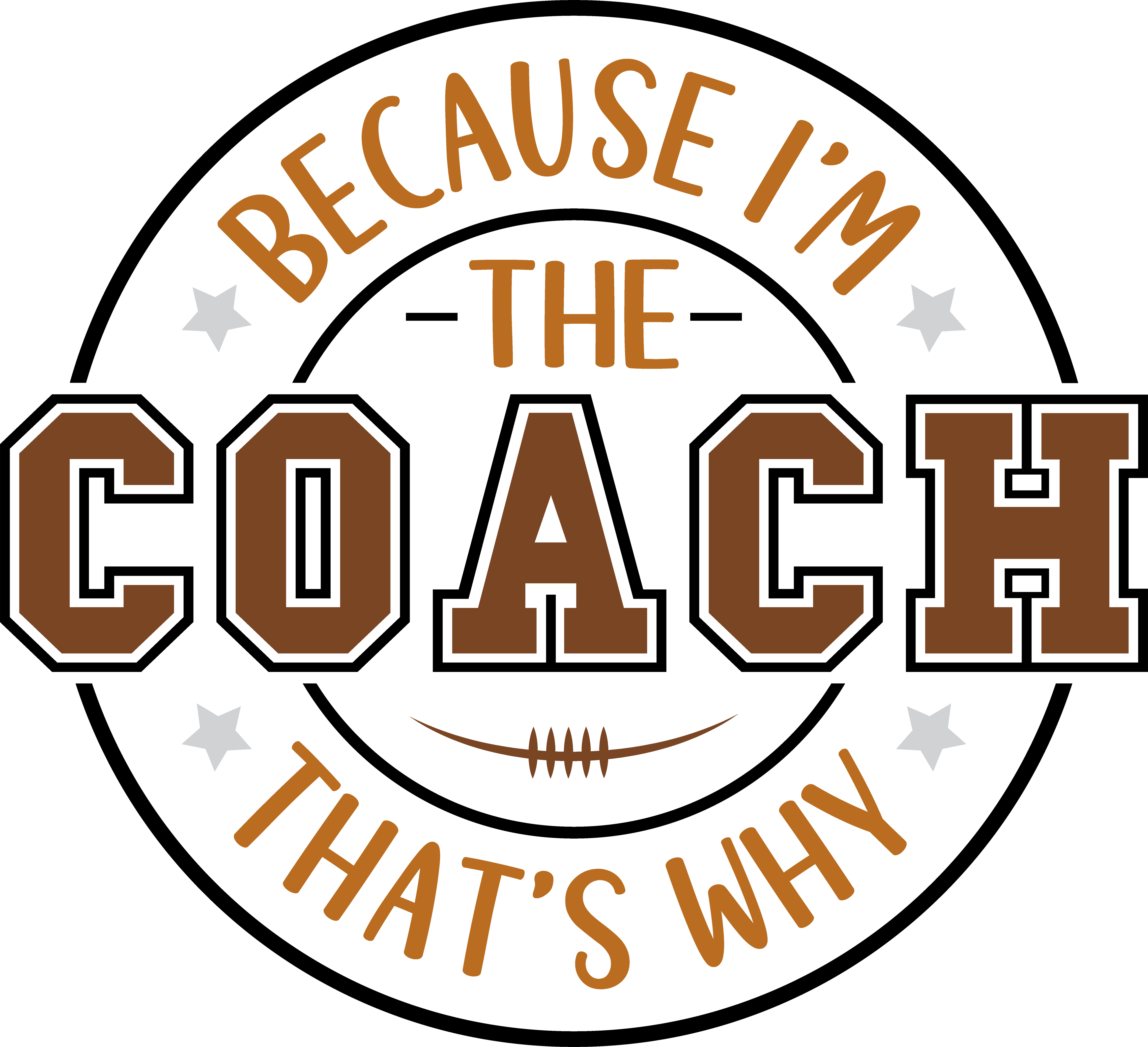 Because Im The Coach Football Quote DTF Transfer