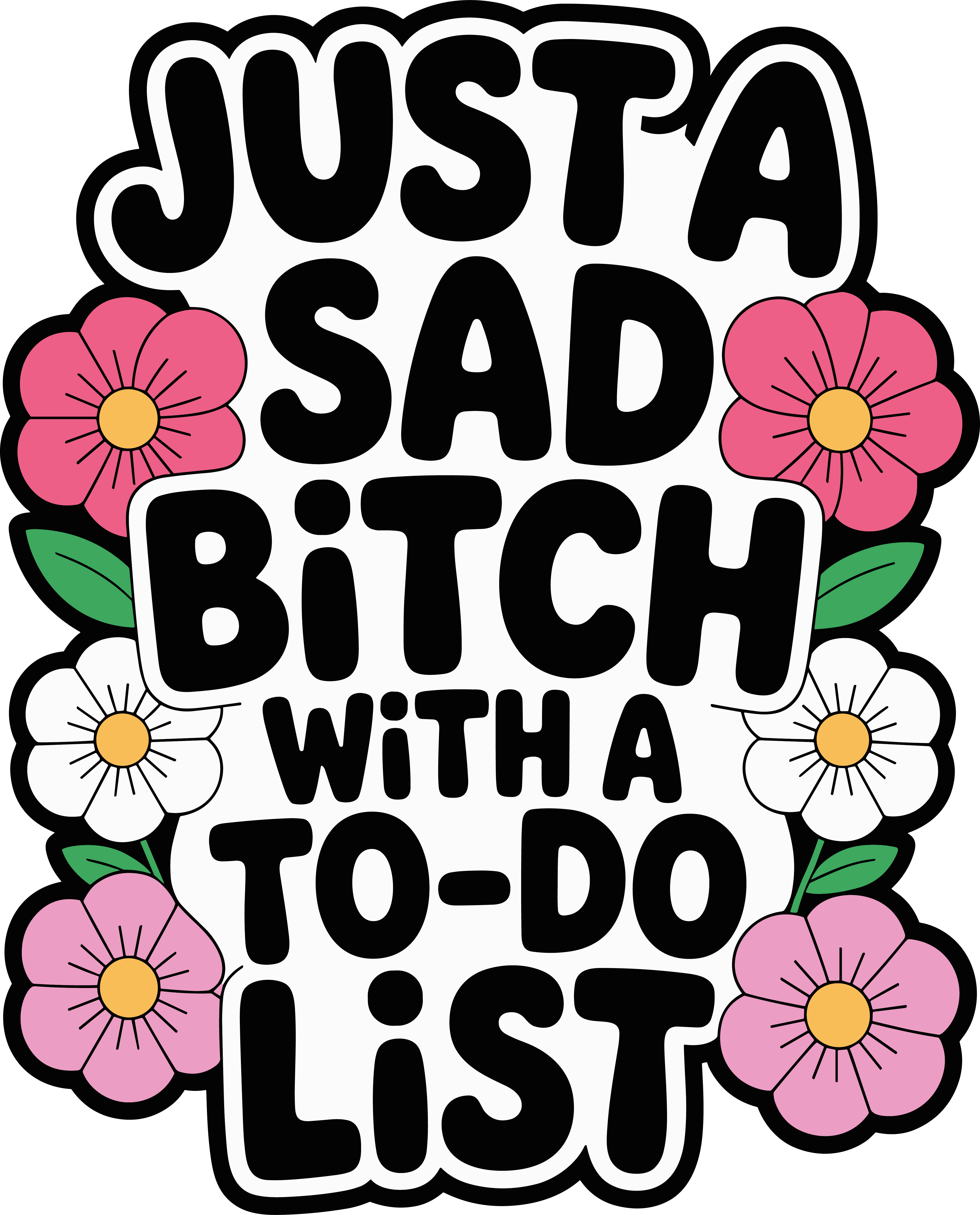 Sad With A To Do List DTF Transfer