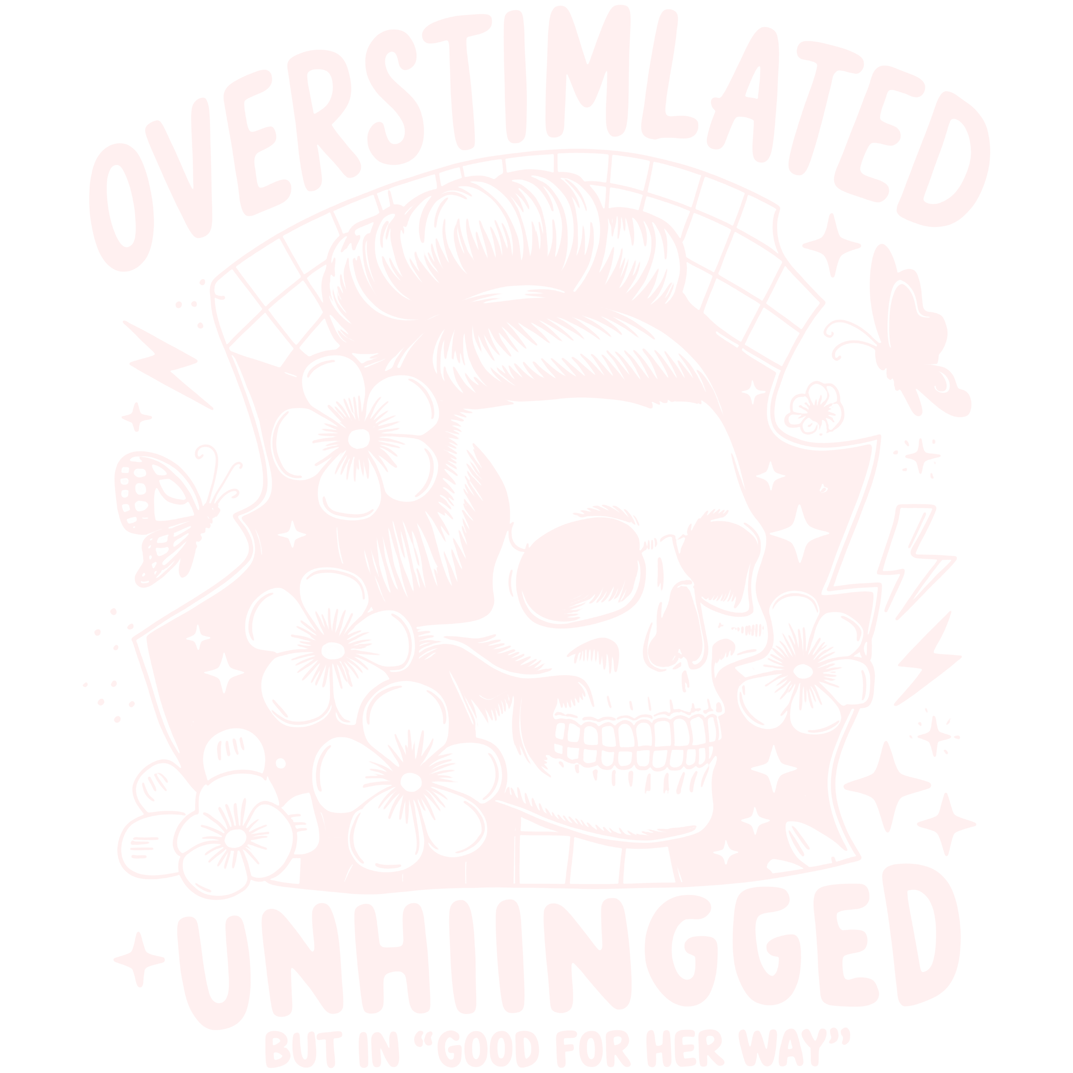 Overstimulated Unhinged Skull DTF Transfer