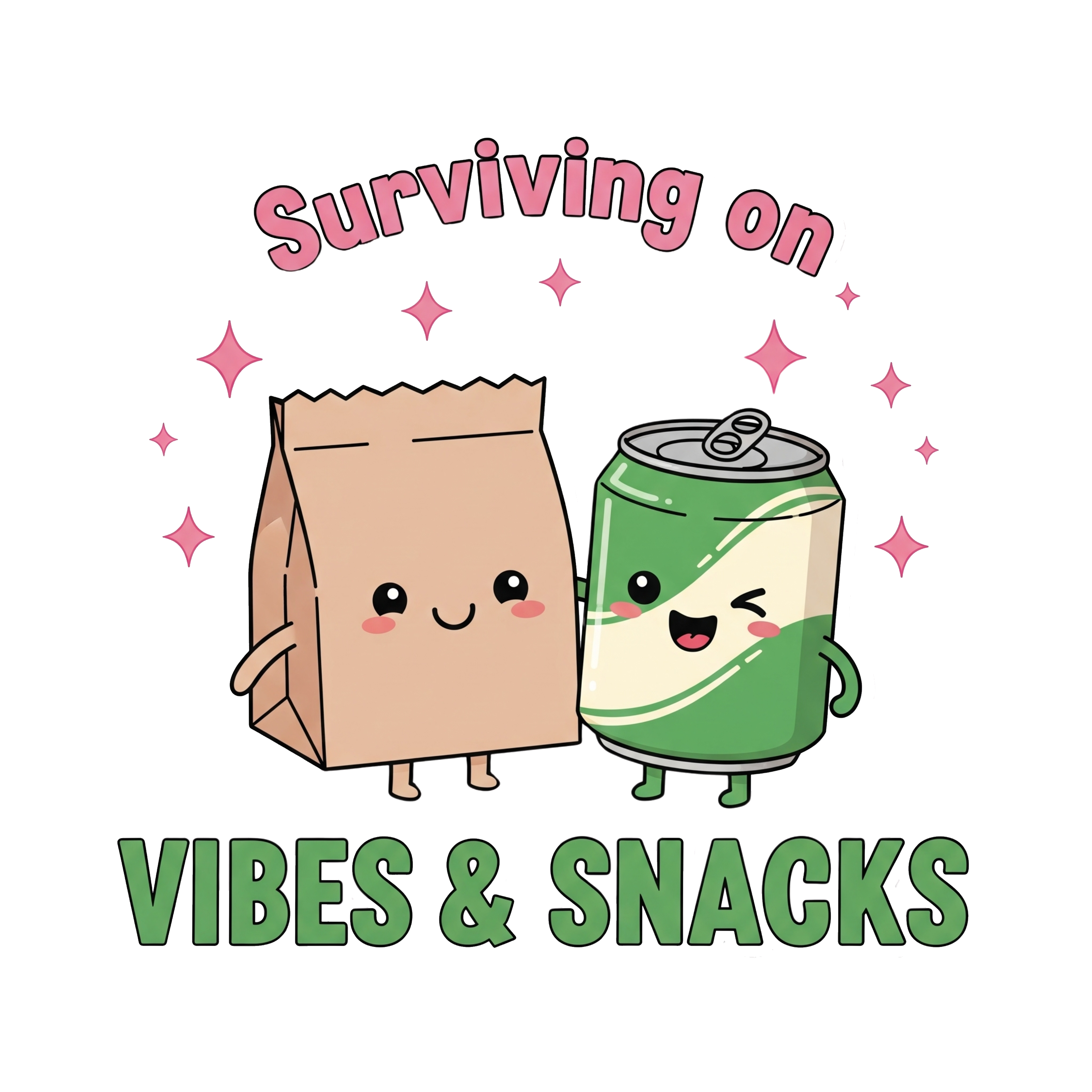 Surviving On Vibes And Snacks DTF Transfer