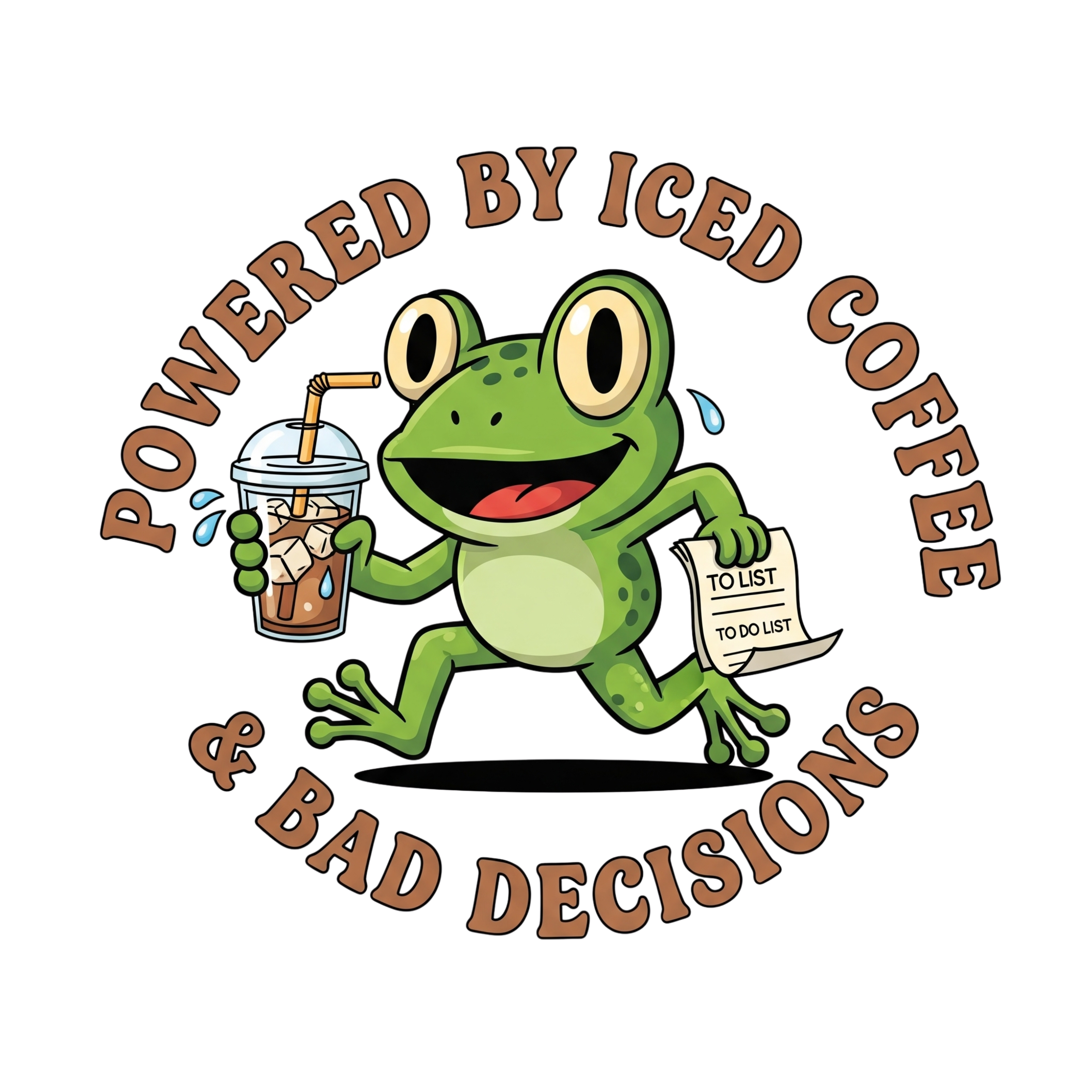 Powered By Iced Coffee And Bad Decisions DTF Transfer