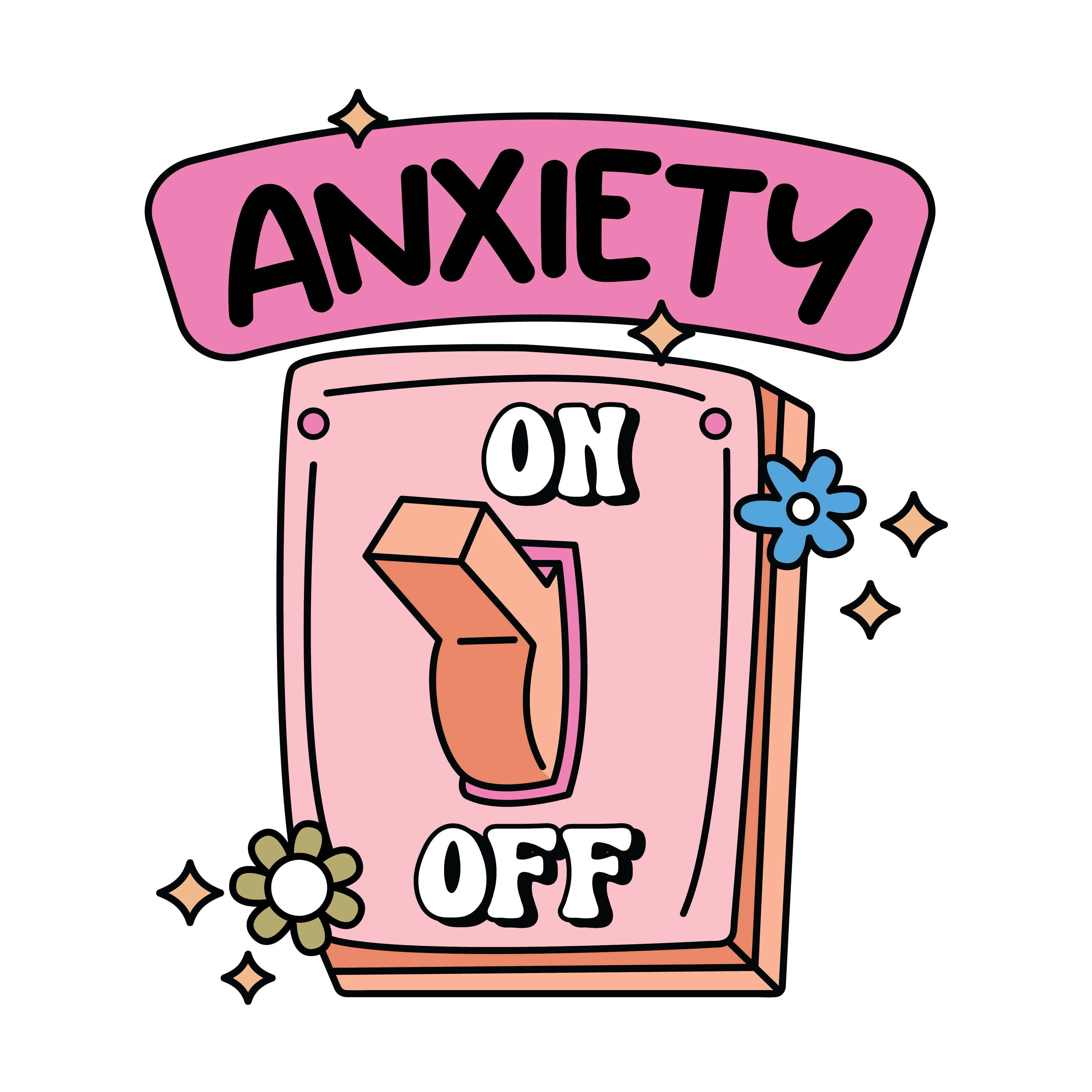 Anxiety On And Off Switch DTF Transfer