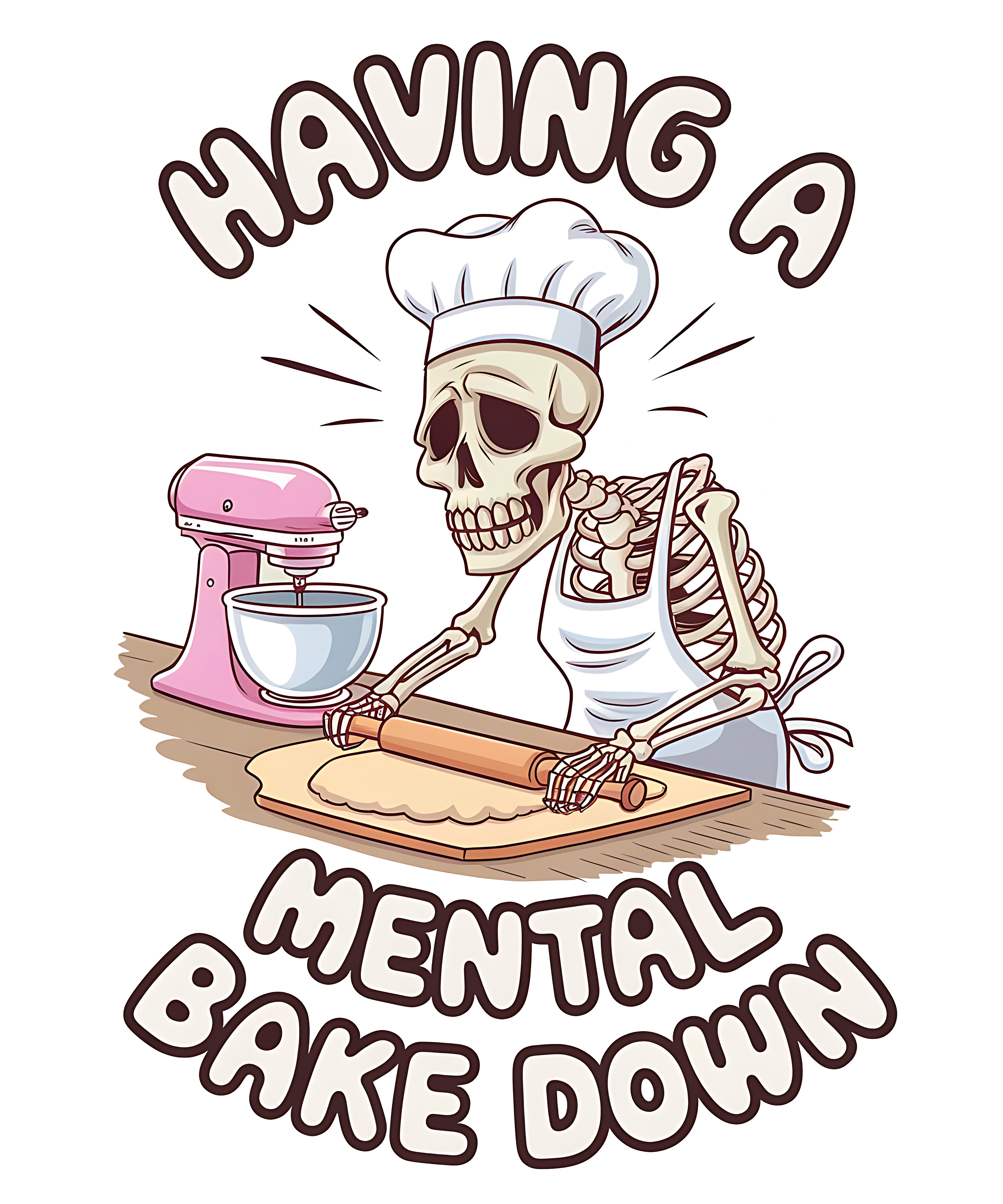 Mental Bakedown Skeleton Baker DTF Transfer