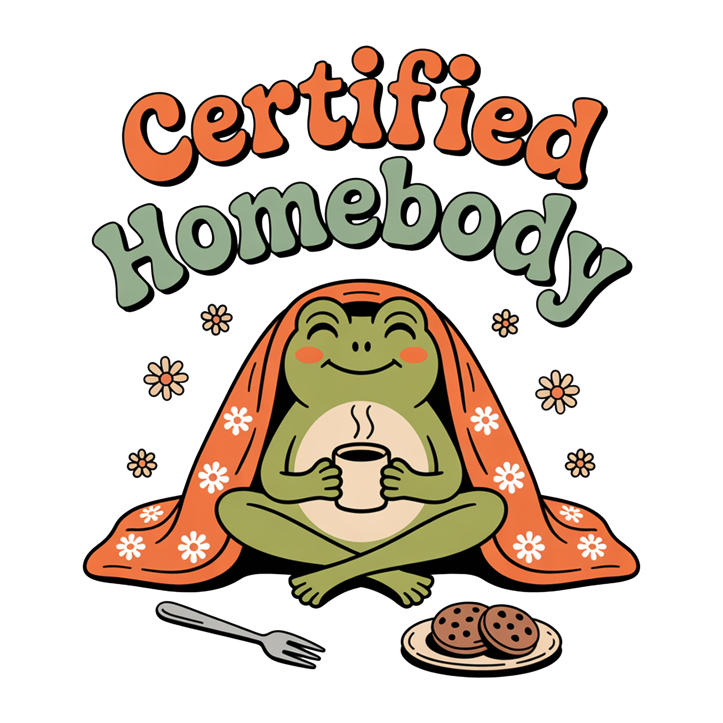 Certified Homebody Frog Humor DTF Transfer