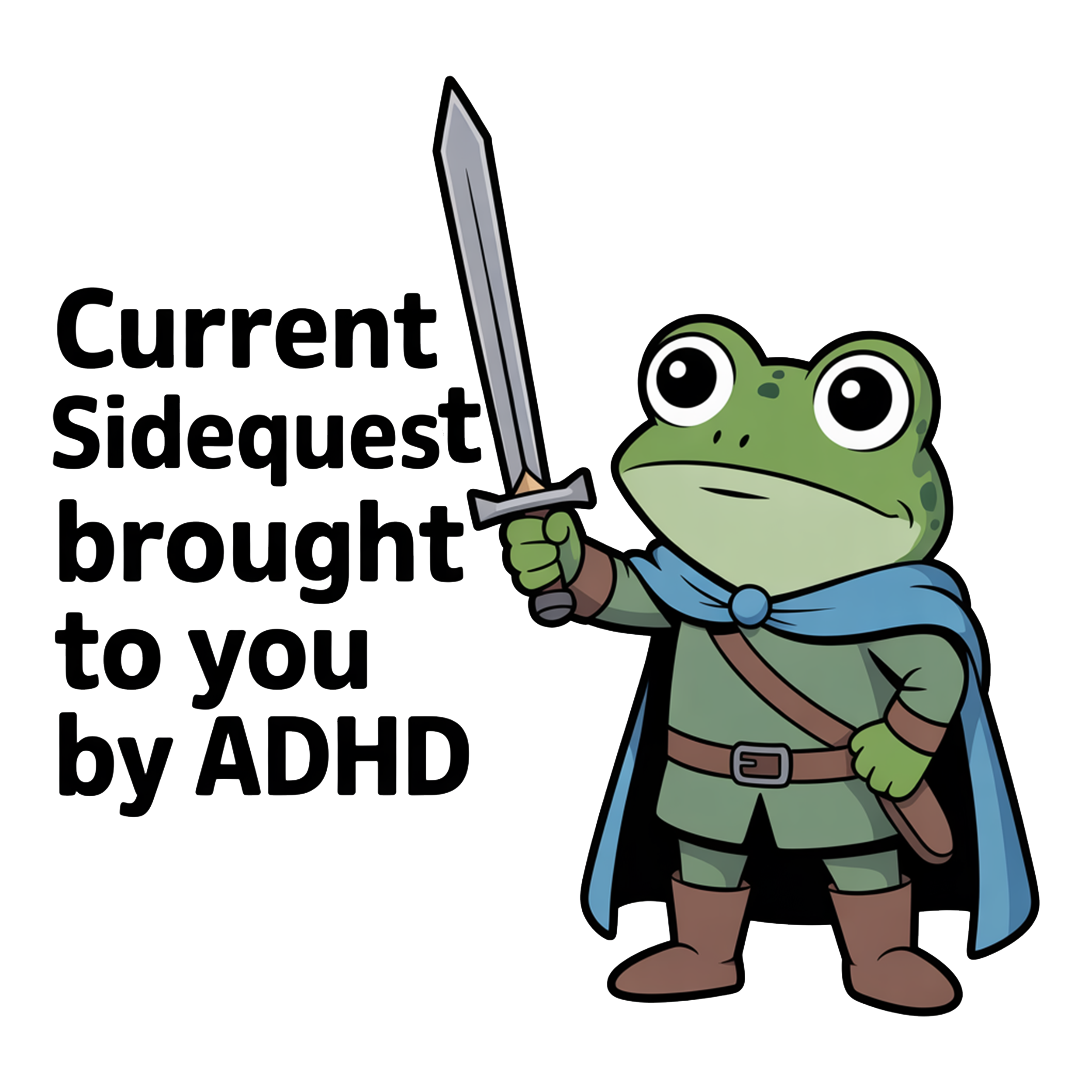 Adhd Sidequest Frog Warrior DTF Transfer