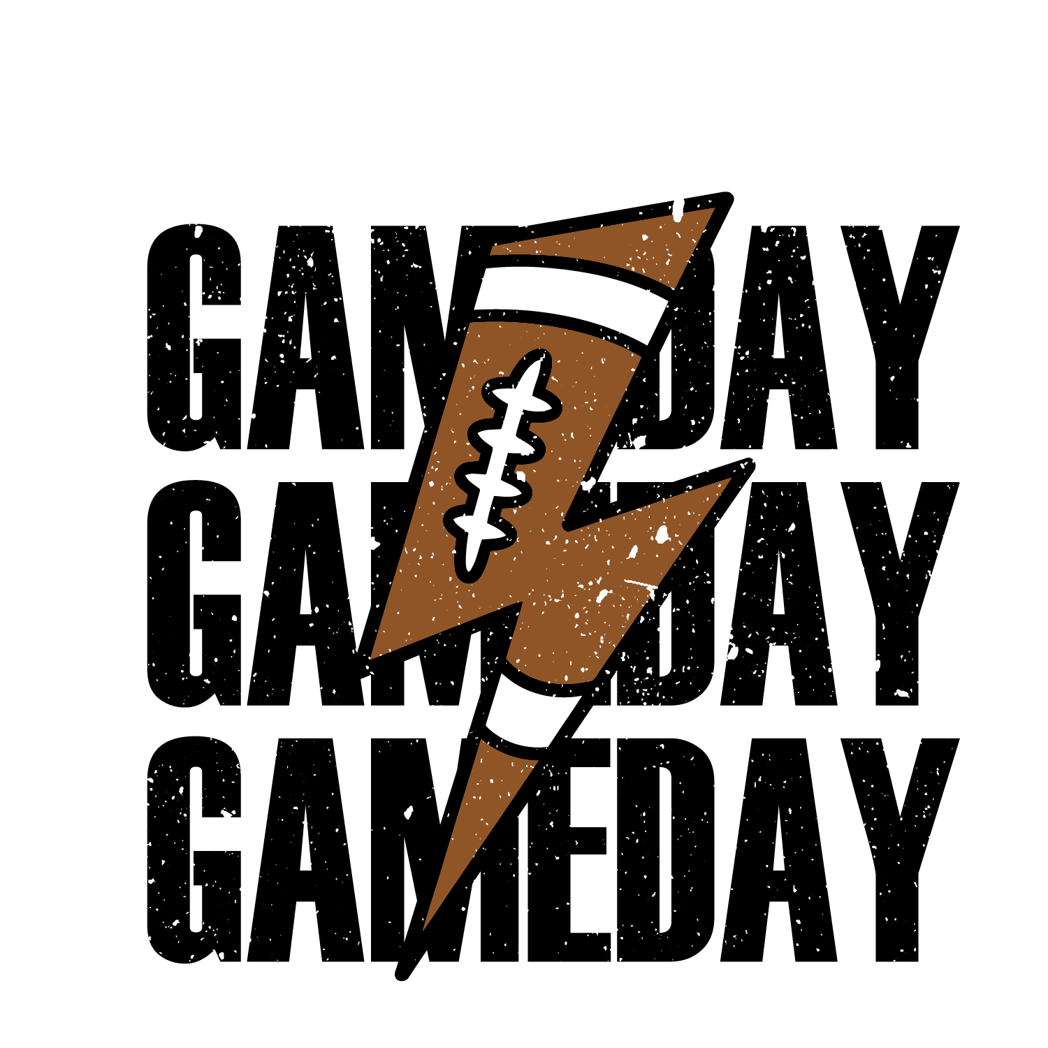 Football Lightning Bolt Gameday Vintage Sports DTF Transfer