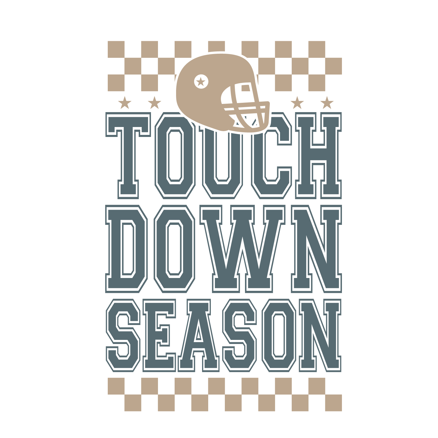 Touchdown Season Checkered Football DTF Transfer