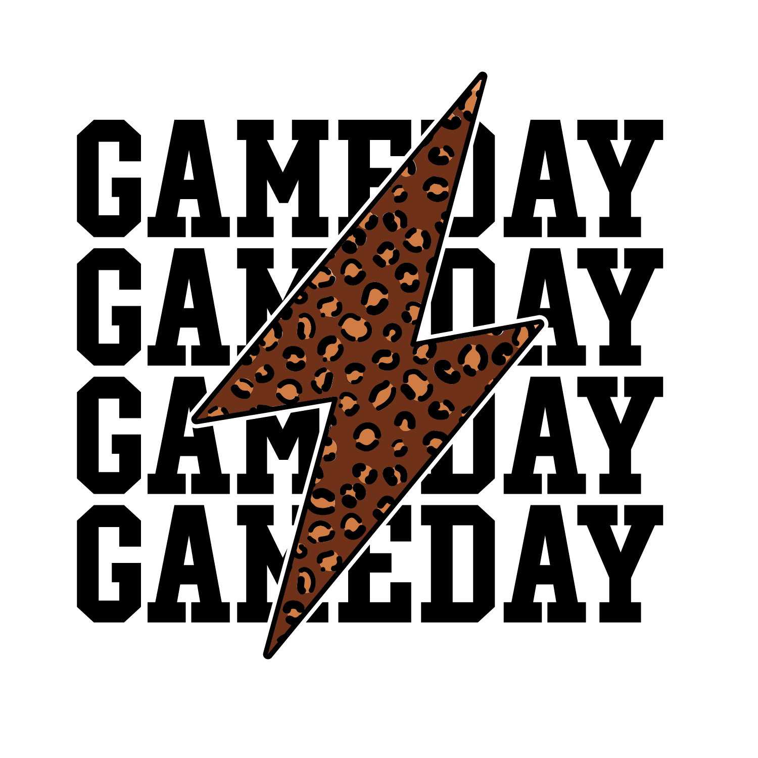 Leopard Lightning Bolt Gameday DTF Transfer