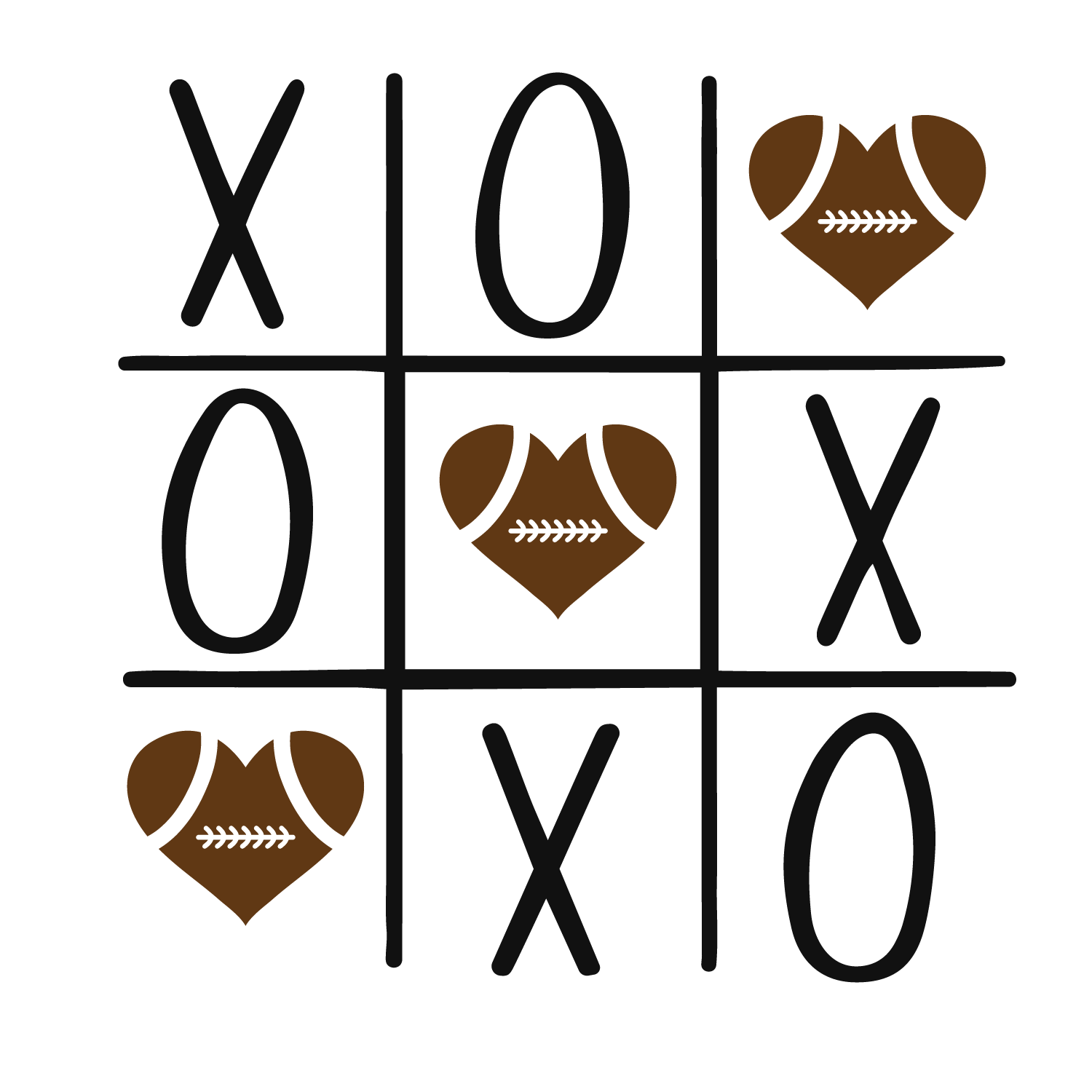 Football Love Tic Tac Toe DTF Transfer