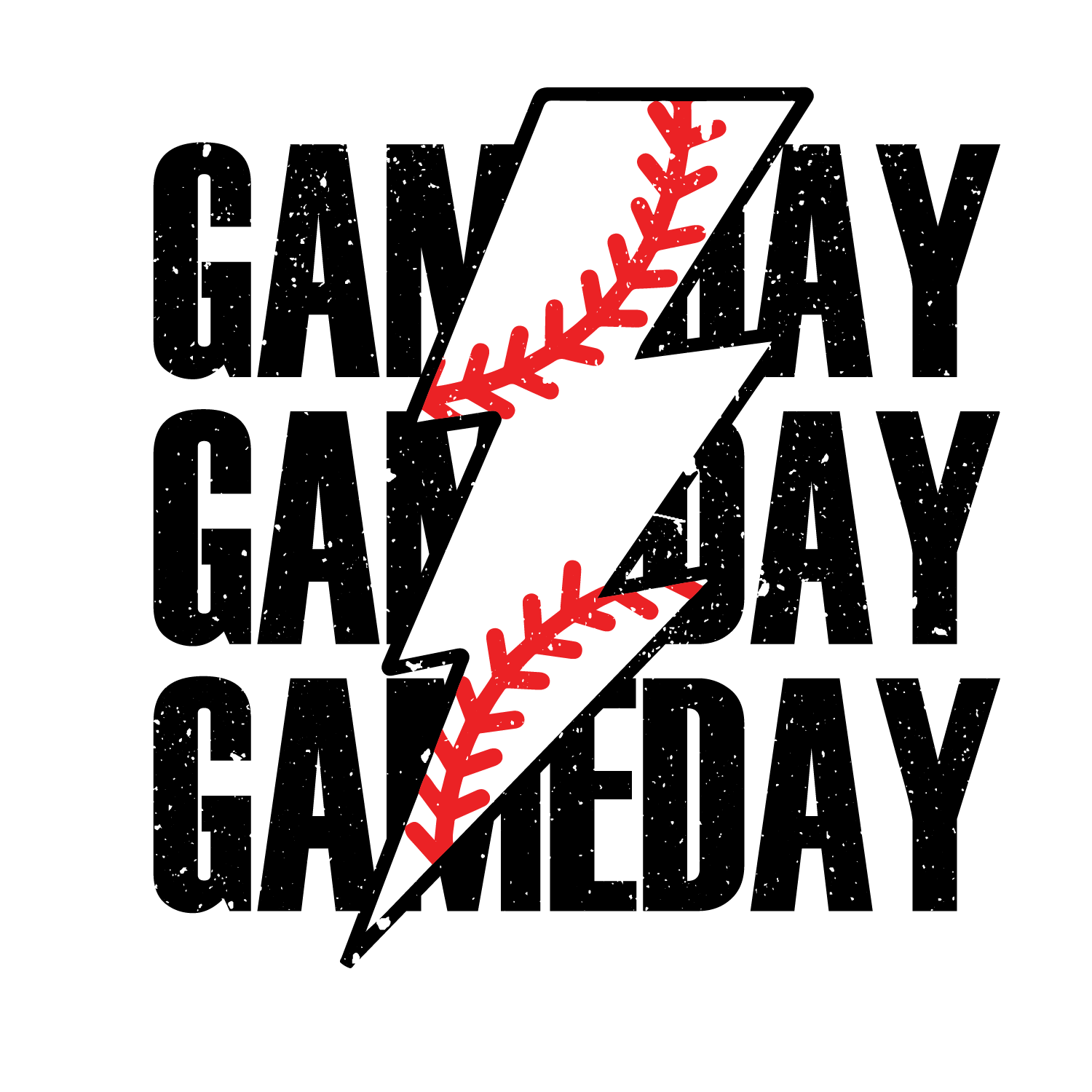 Baseball Stitch Lightning Gameday DTF Transfer
