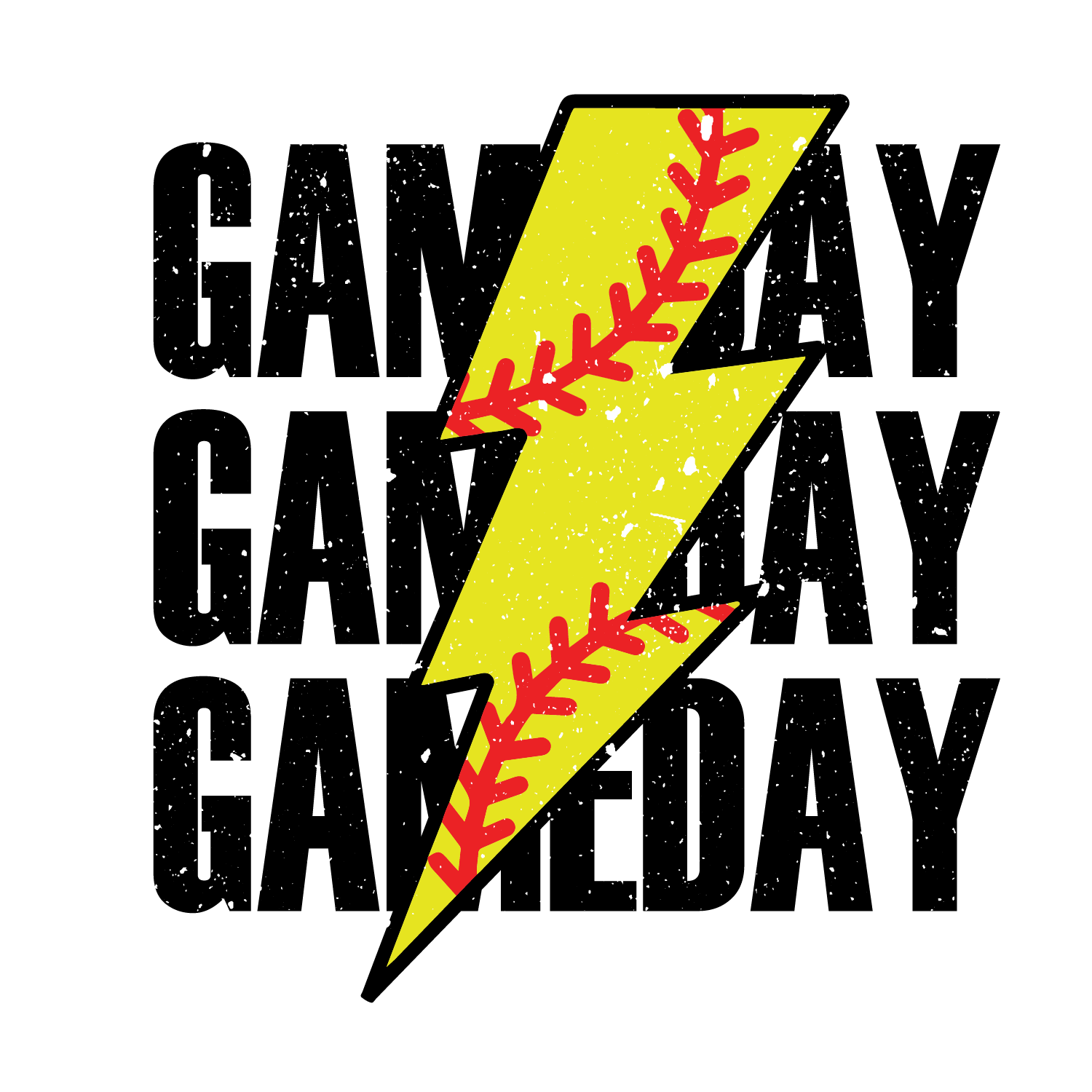 Softball Stitch Lightning Gameday DTF Transfer
