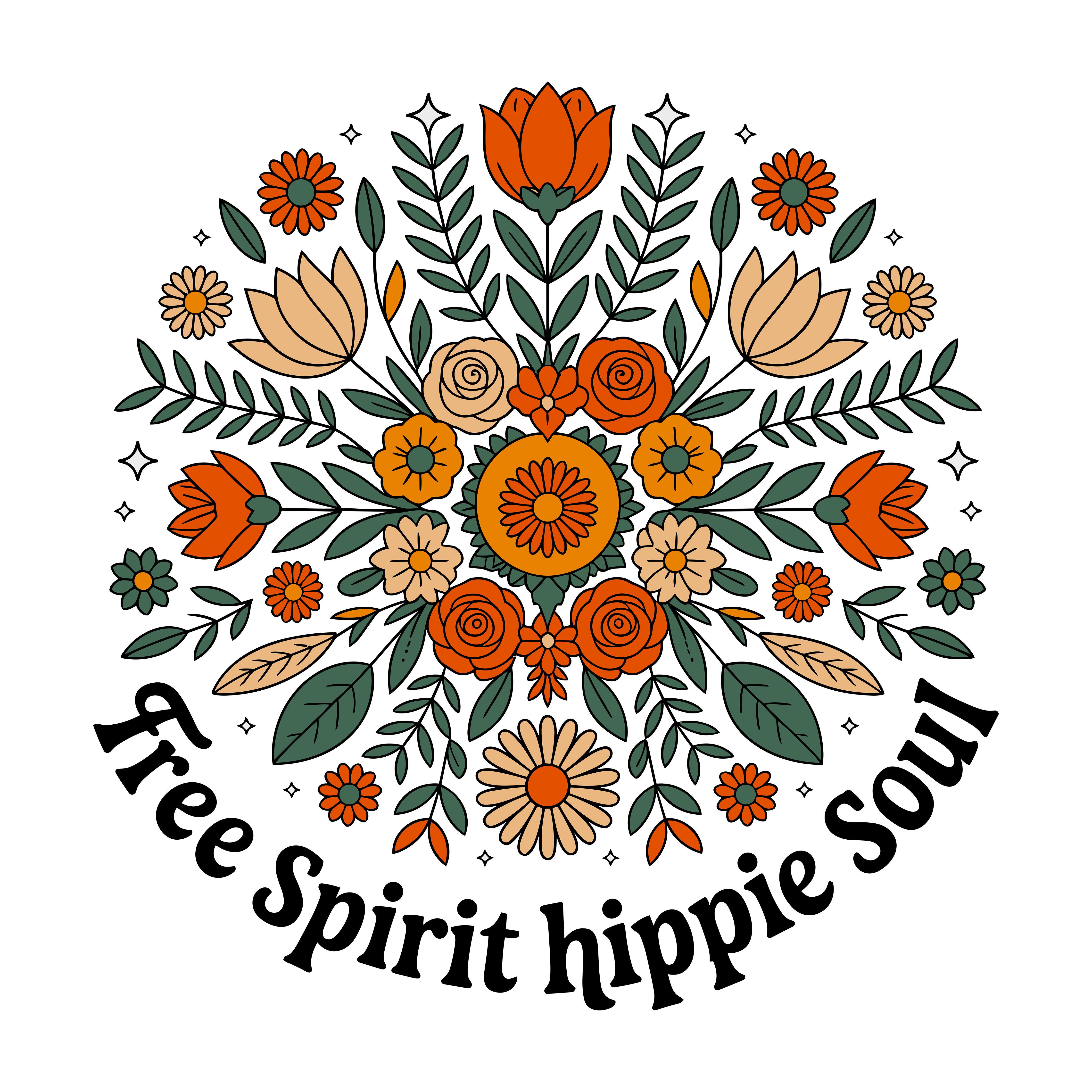 Vintage Floral Soul Garden DTF Transfer