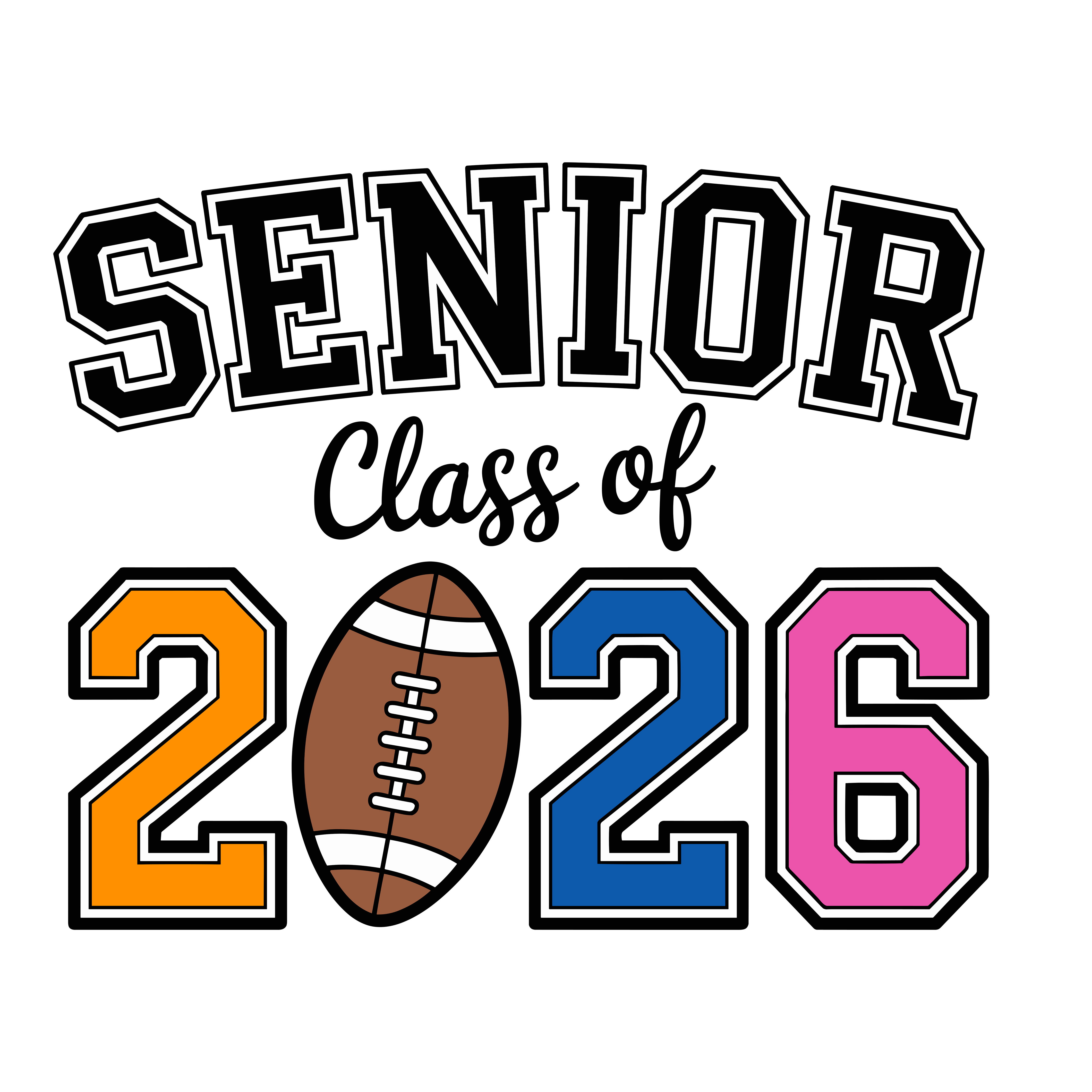 Senior Football Graduation Class DTF Transfer