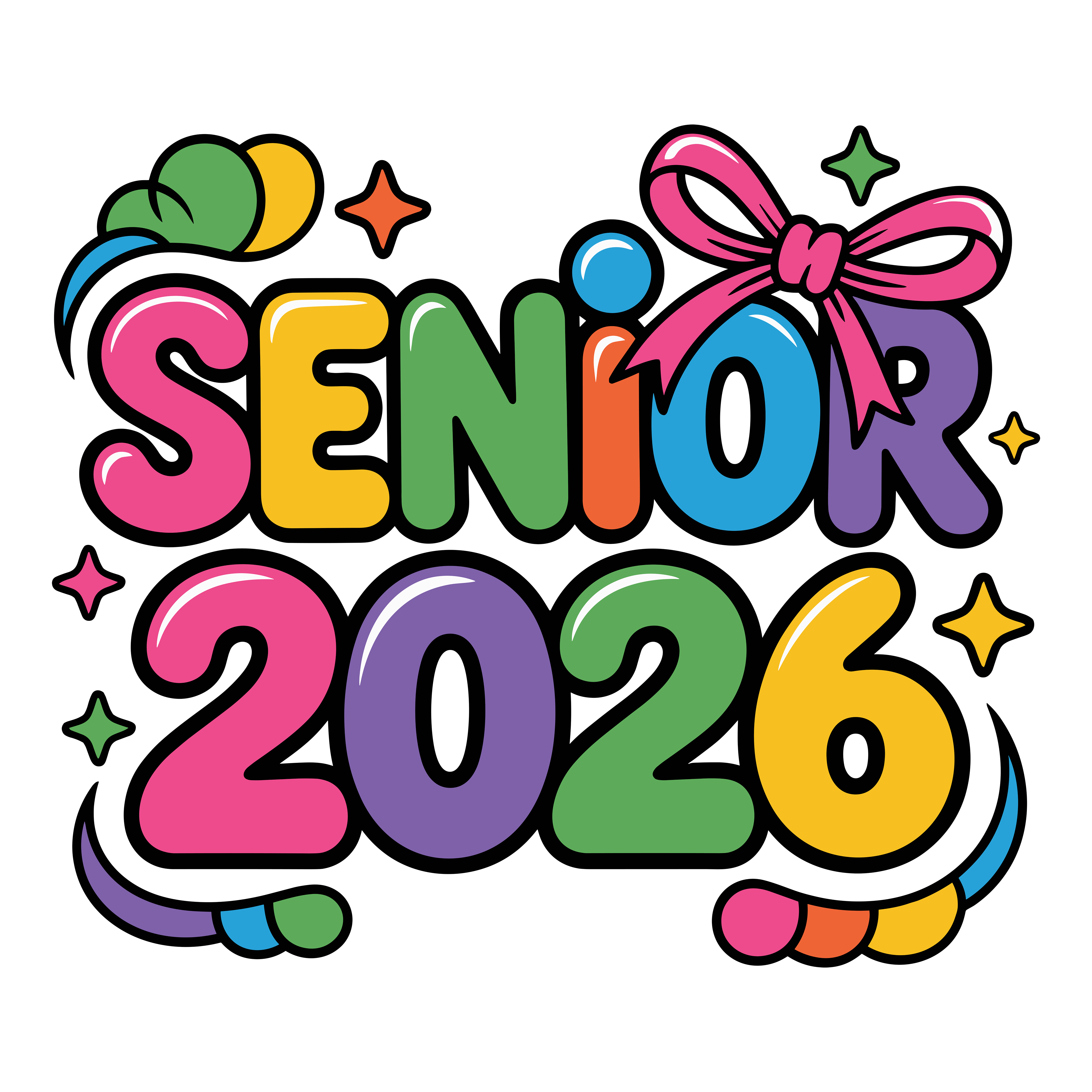 Colorful Senior Graduation Celebration DTF Transfer