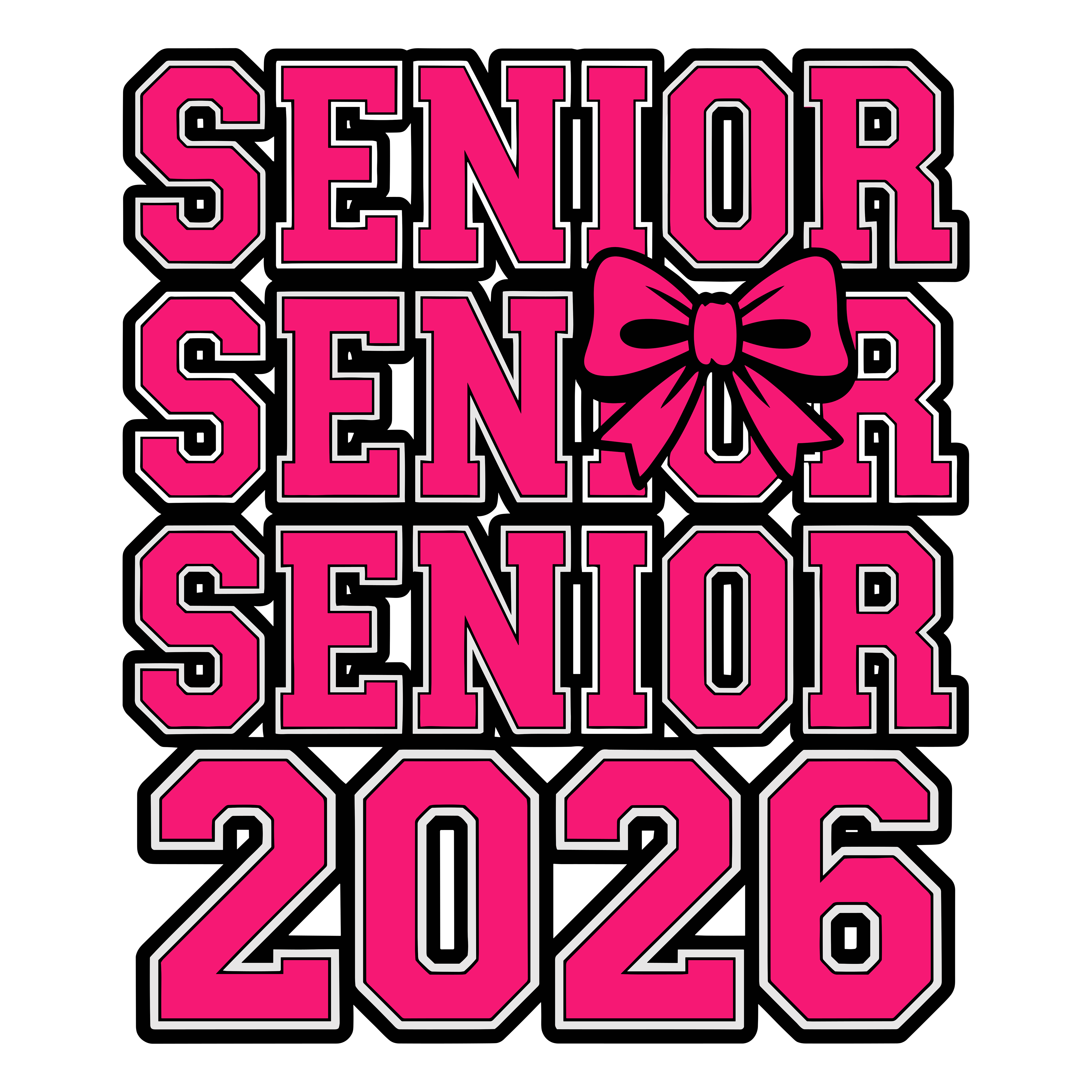 Pink Senior Graduation Bow DTF Transfer