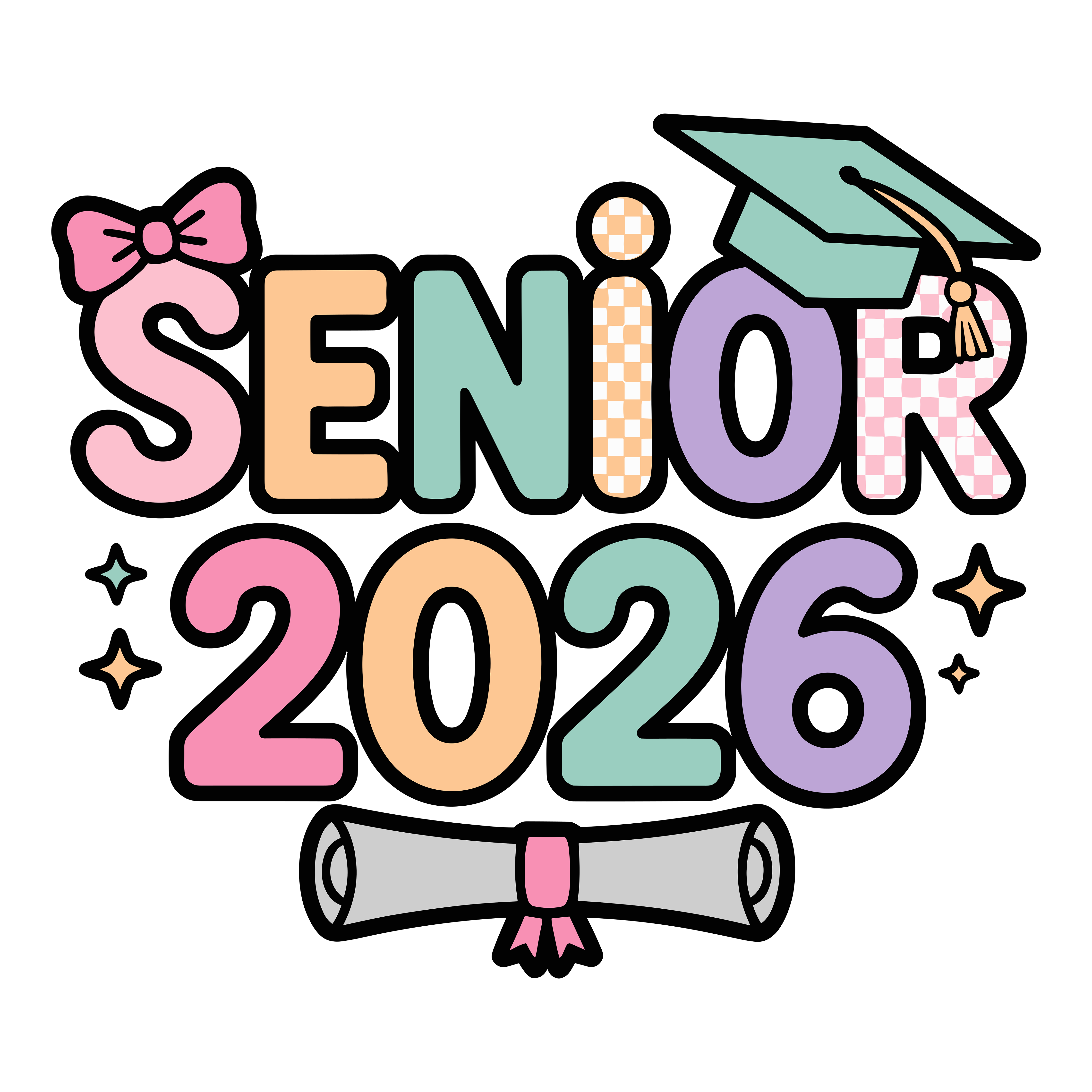 Pastel Senior Graduation Class DTF Transfer