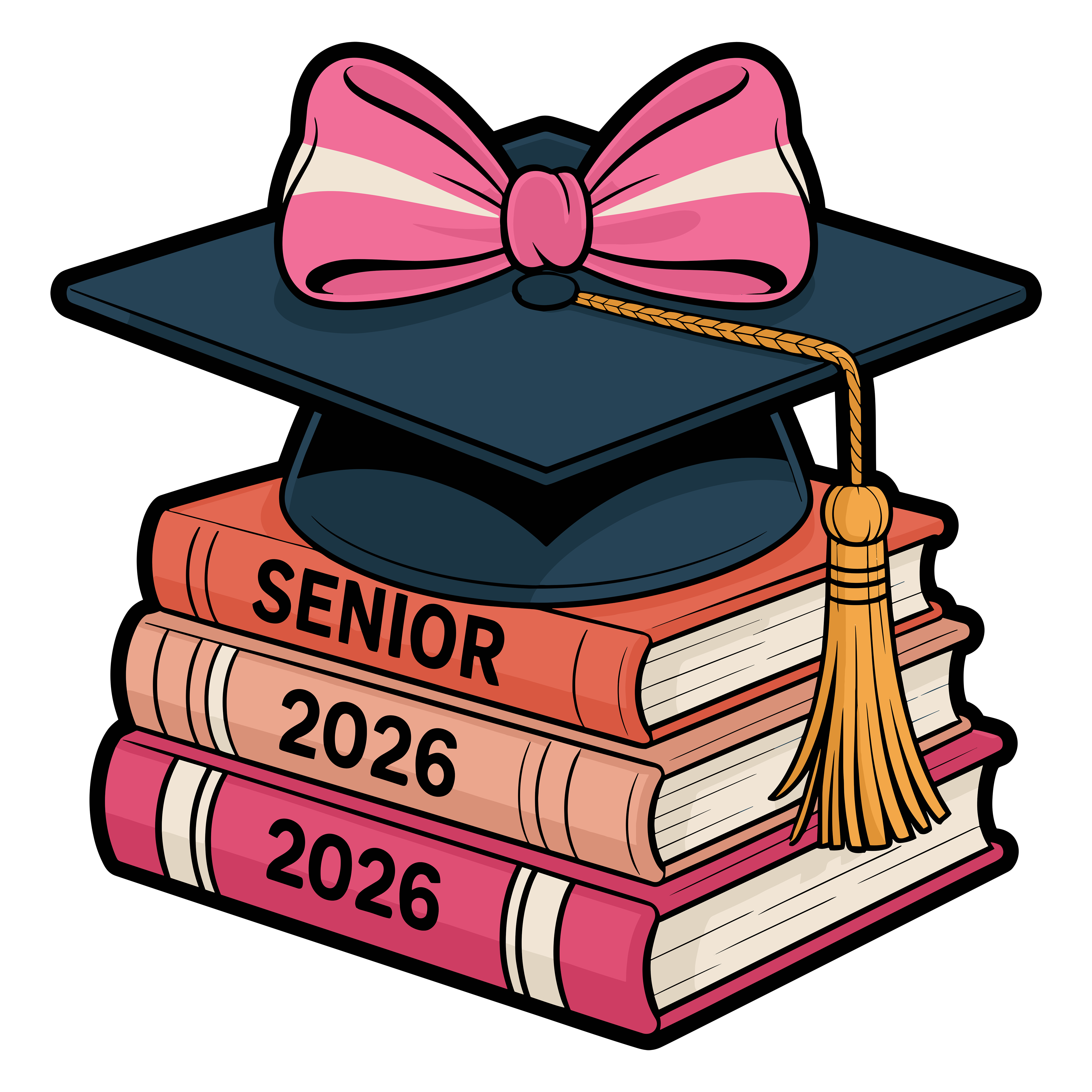 Senior Graduation Books And Cap DTF Transfer