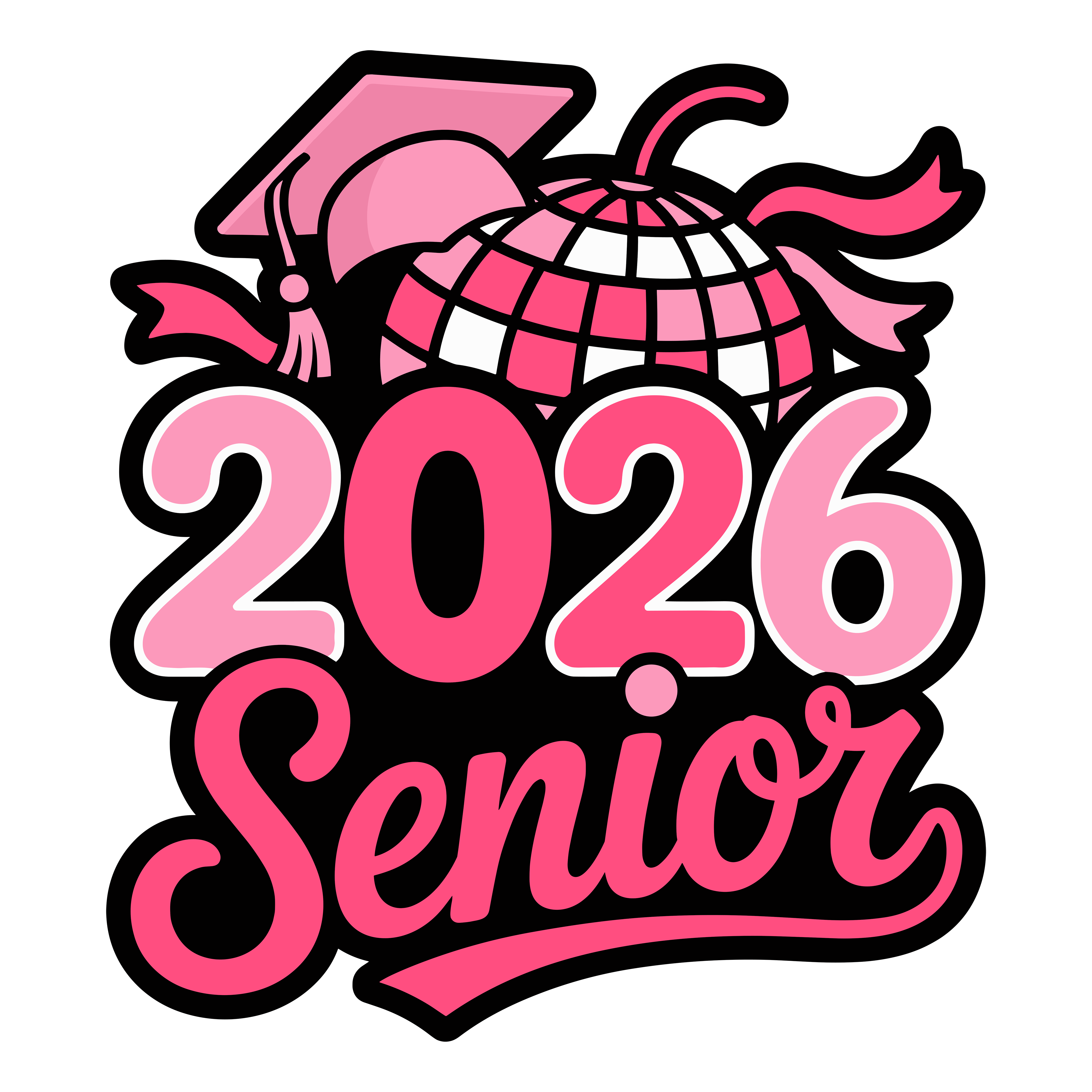 Pink Senior Graduation Celebration DTF Transfer