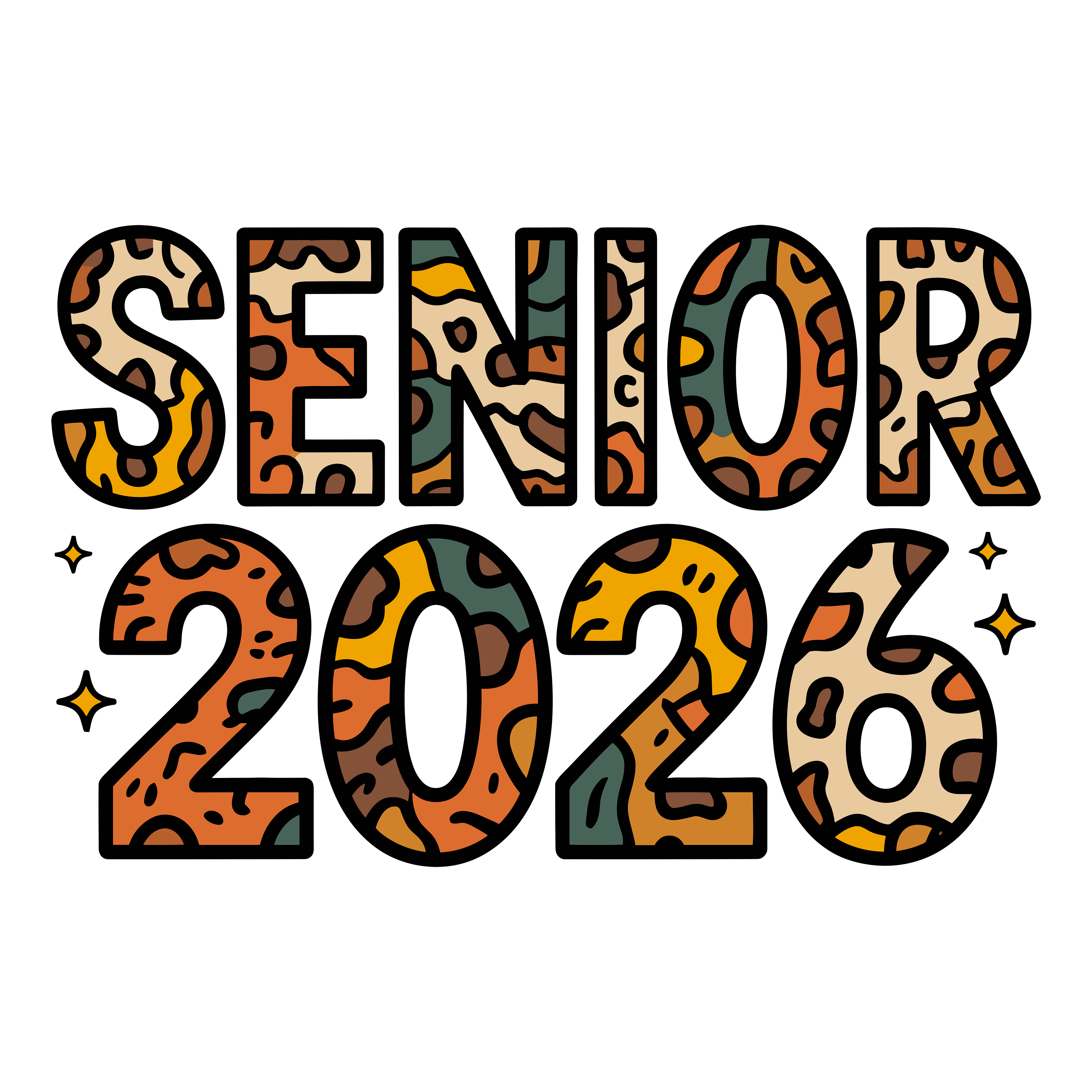 Retro Senior Graduation Design DTF Transfer